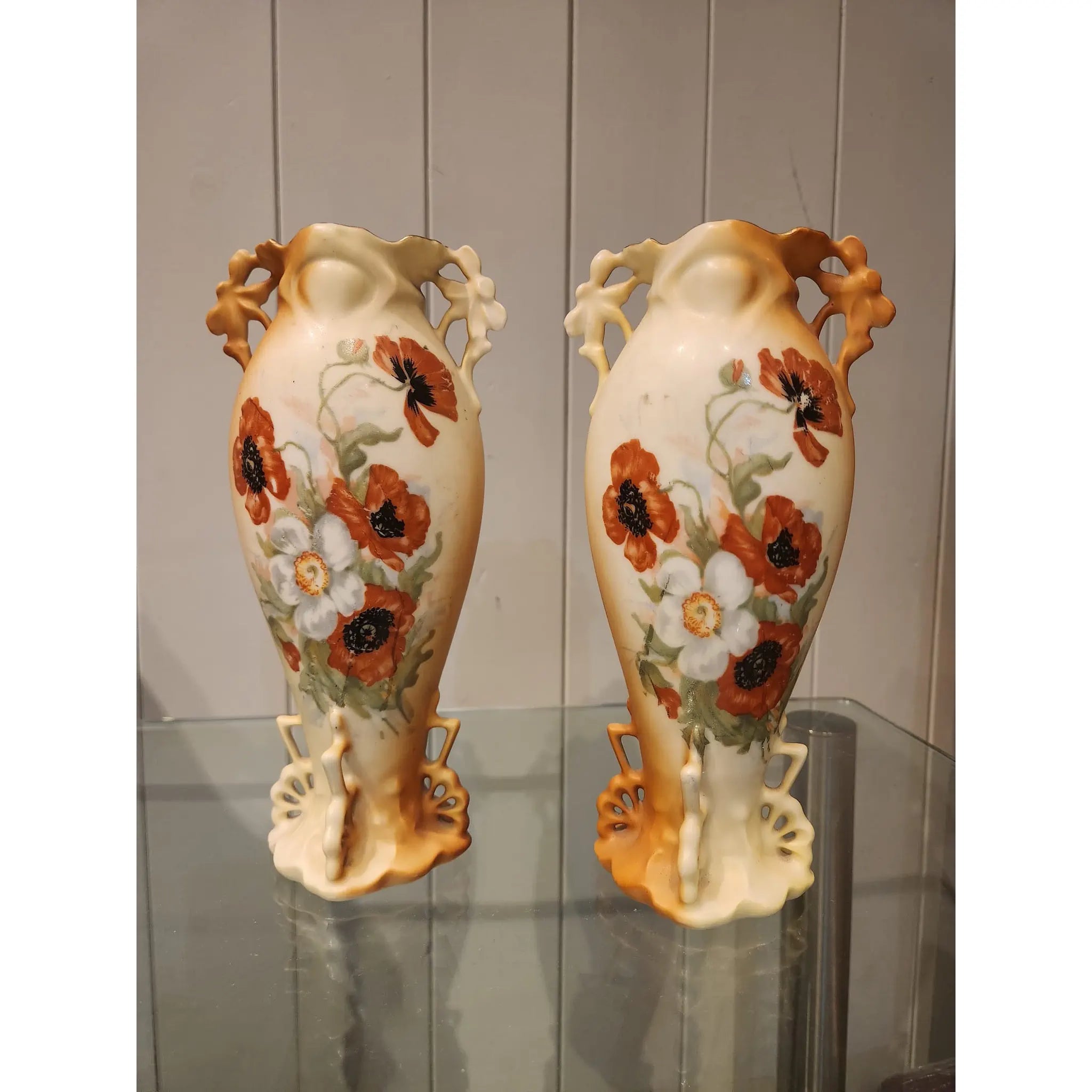 【ビンテージ】 オーナメンタルベース(装飾花瓶) / アール・ヌーヴォー期〜アール・デコ初期 / 19世紀末から20世紀初頭 / イギリス