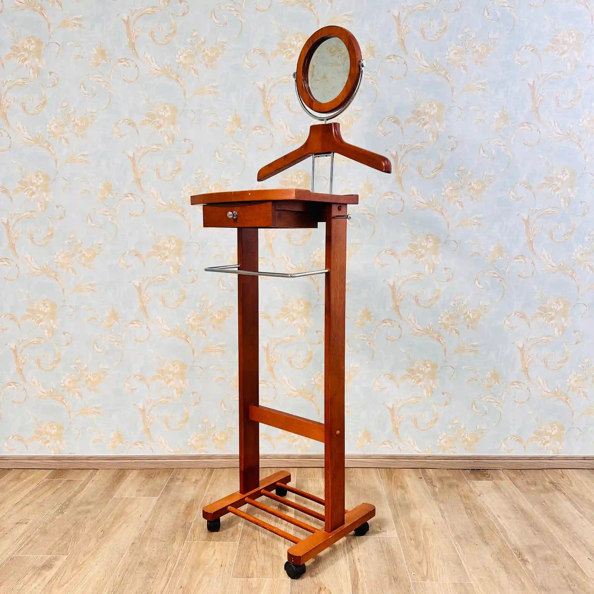 【ビンテージ】 ハンガーラック ミラー付き / マホガニー材