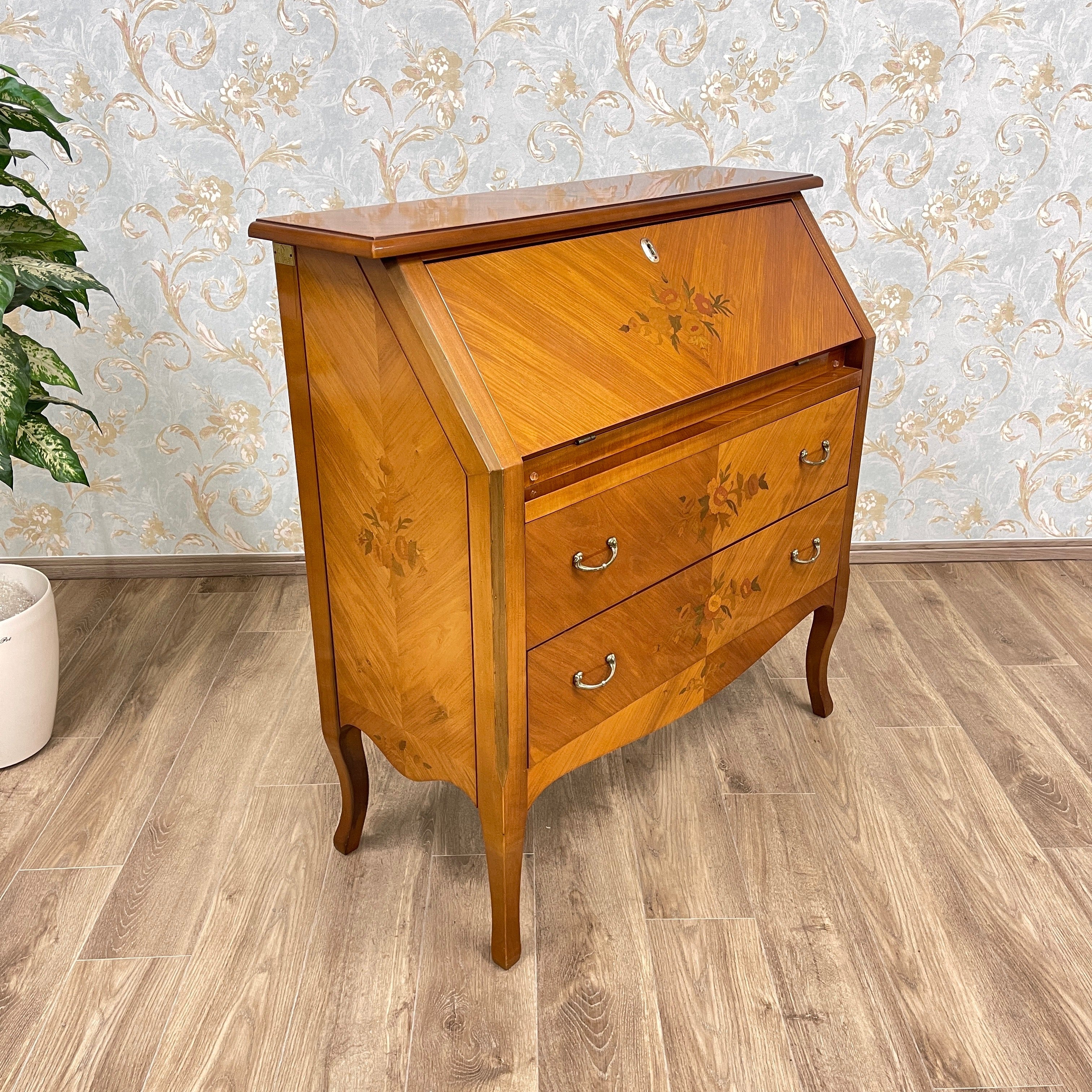 【アンティーク】 ライティングデスク ビューロー /
/ 象嵌(インレイ)