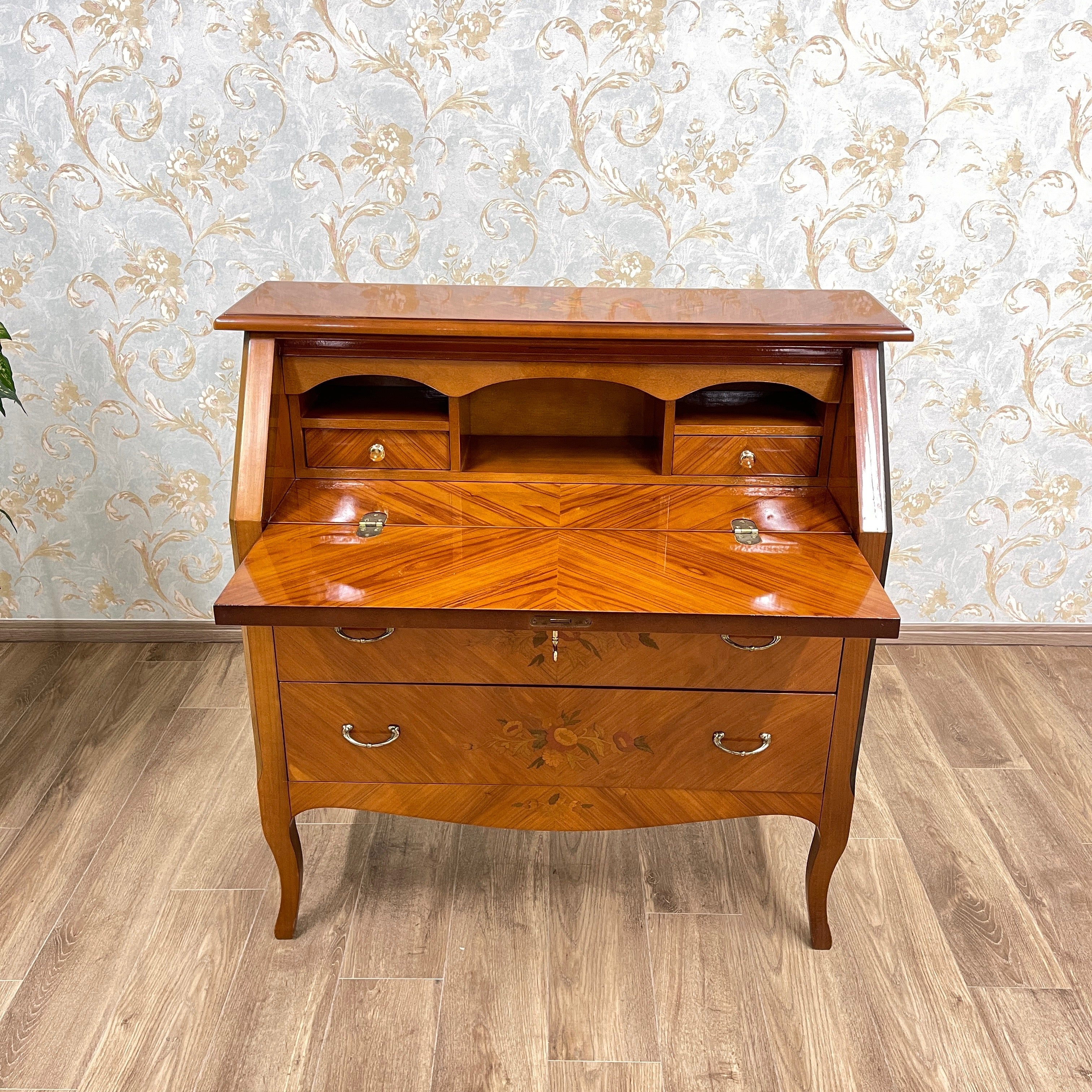 【アンティーク】 ライティングデスク ビューロー /
/ 象嵌(インレイ)