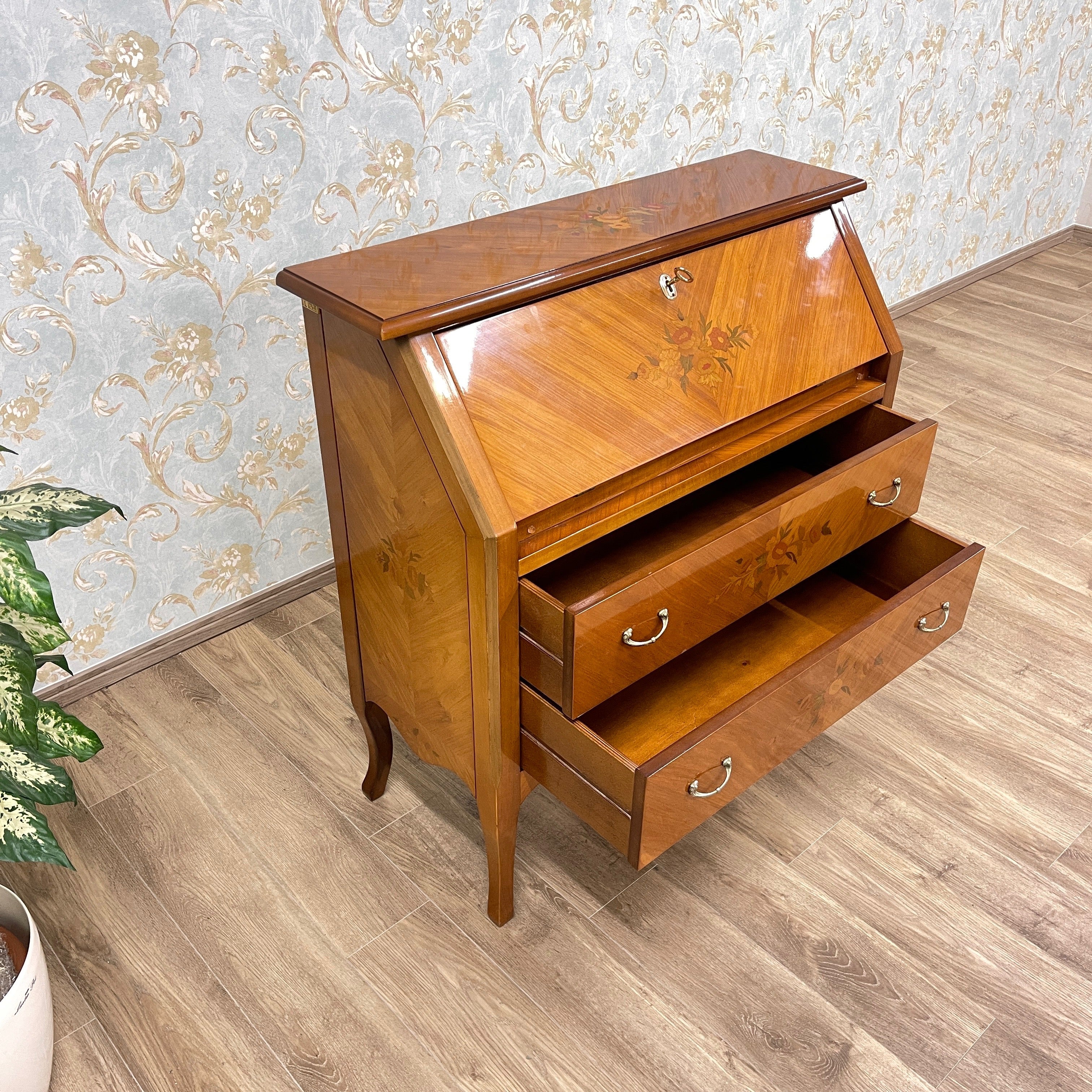 【アンティーク】 ライティングデスク ビューロー /
/ 象嵌(インレイ)