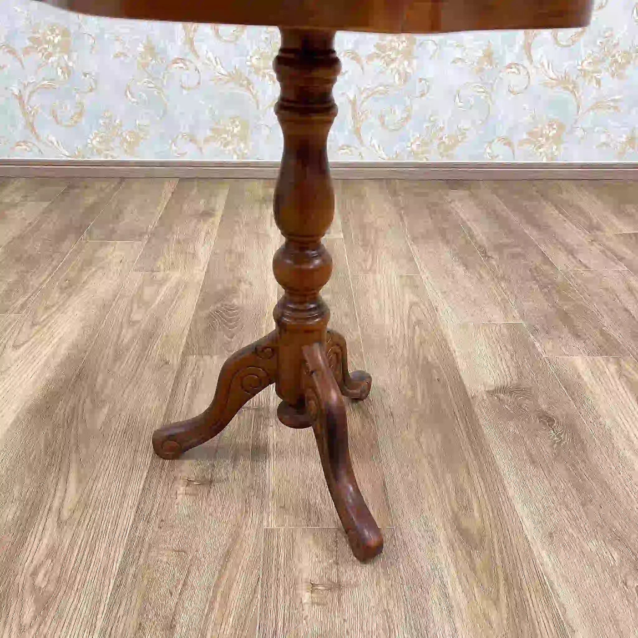 【アンティーク】サイドテーブル 波丸型 リペア済