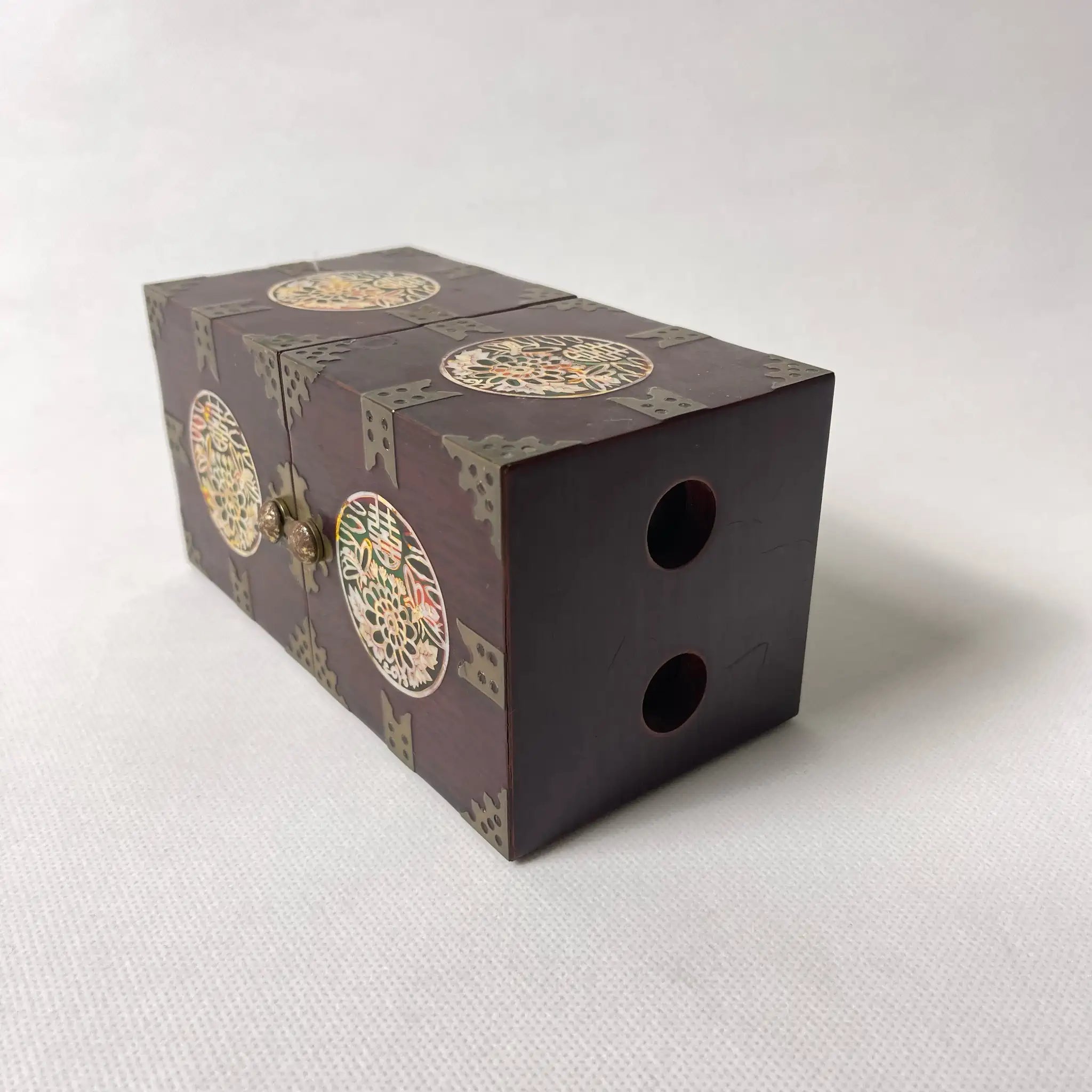 【骨董品】 韓国伝統工芸品 ジュエリーケース 二段 小物入れ 螺鈿細工