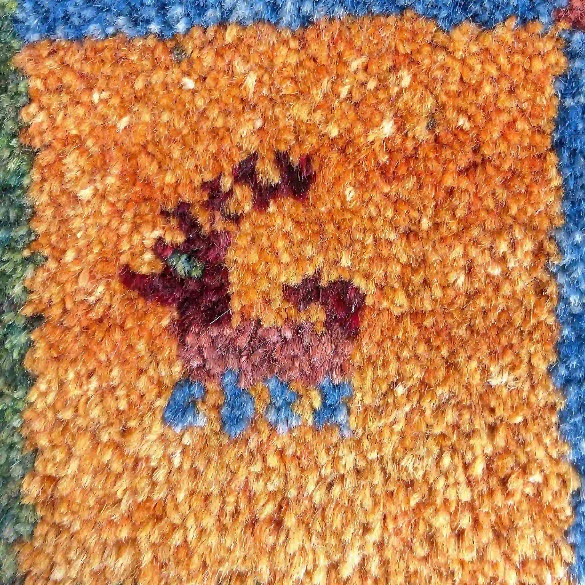【絨毯/ラグ/ペルシャ絨毯】 ギャッベ 580×440 シラーズ産 手織り 草木染め カラフル動物 / 草木染め