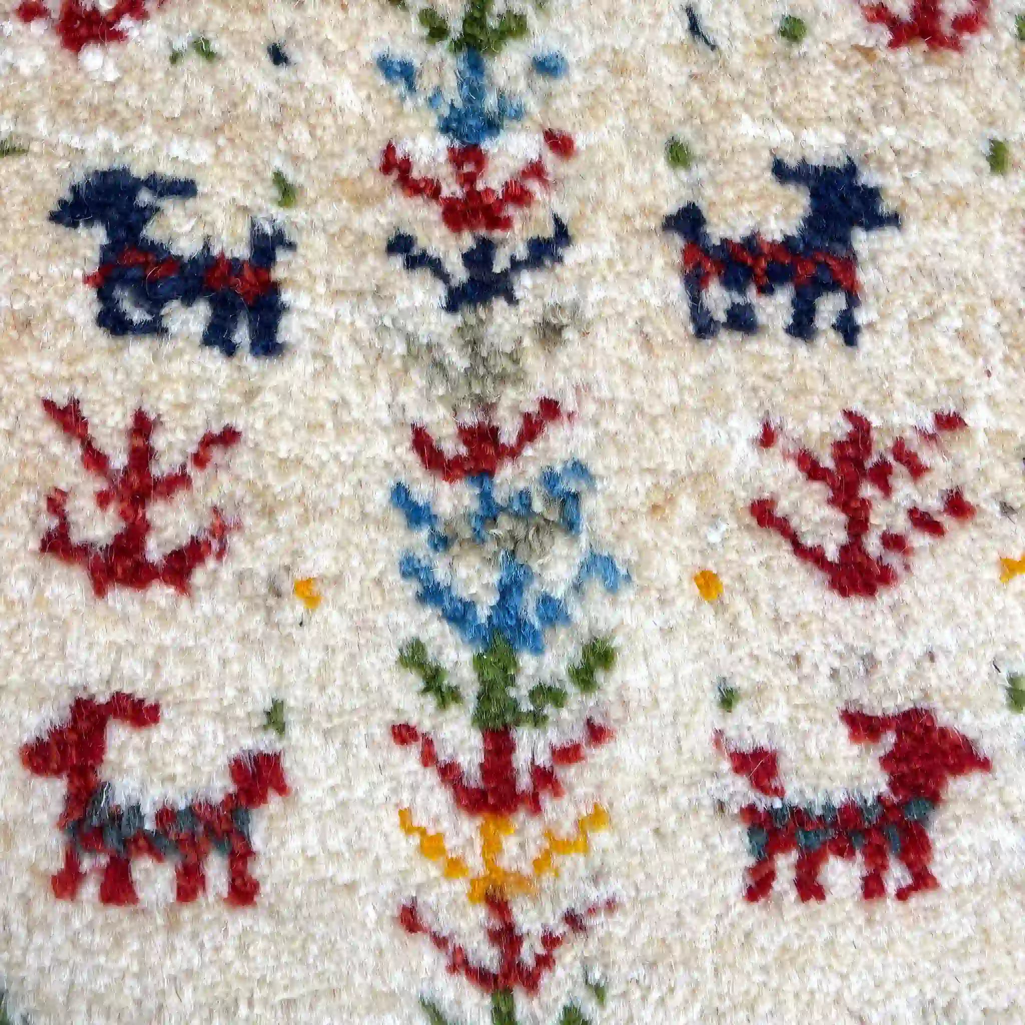 【絨毯/ラグ/ペルシャ絨毯】 ギャッベ 60×44 シラーズ産 ウール ヤラメ 手織り 草木染め