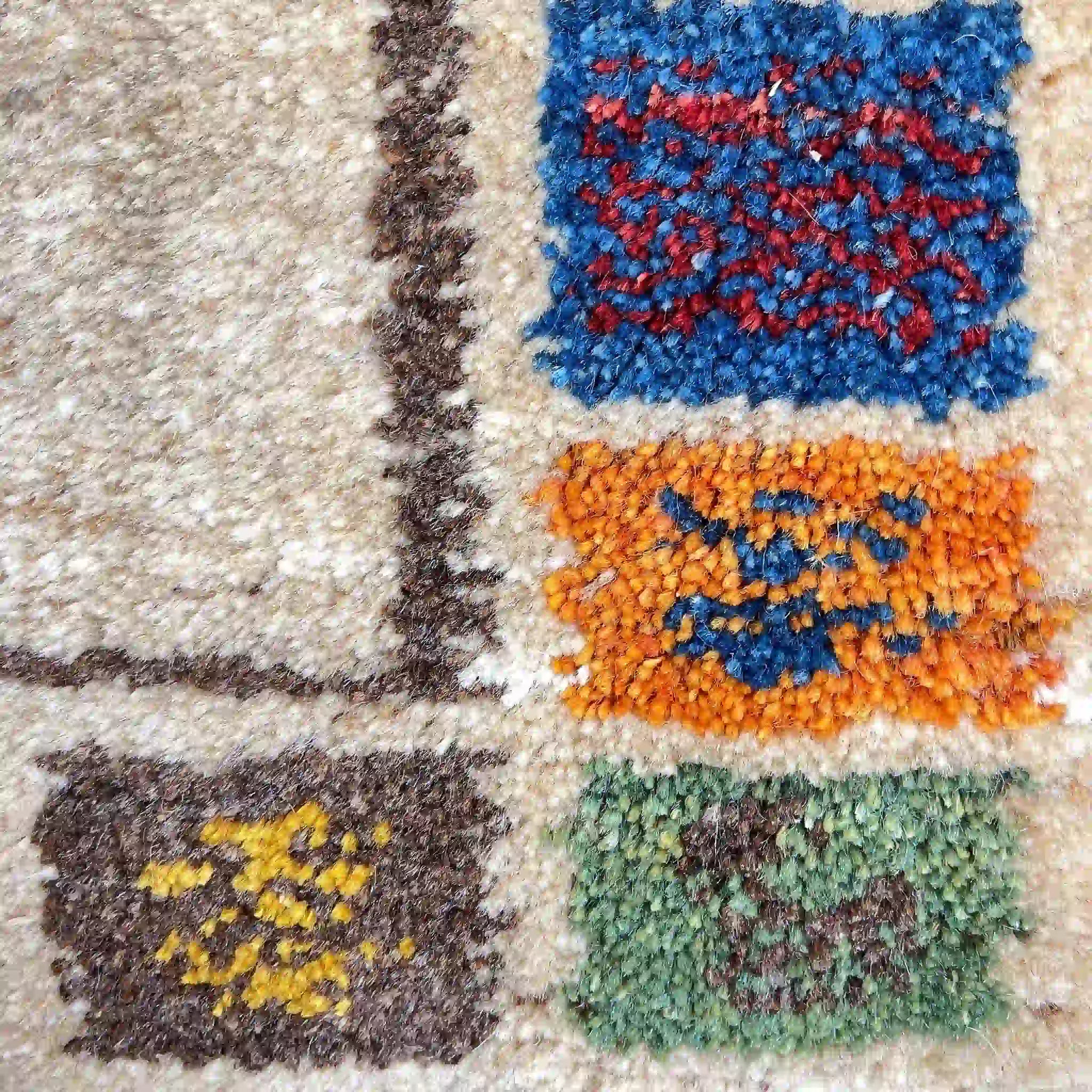 【絨毯/ラグ/ペルシャ絨毯】 ギャッベ 60×45 シラーズ産 / ウール イラン 手織り / 草木染め