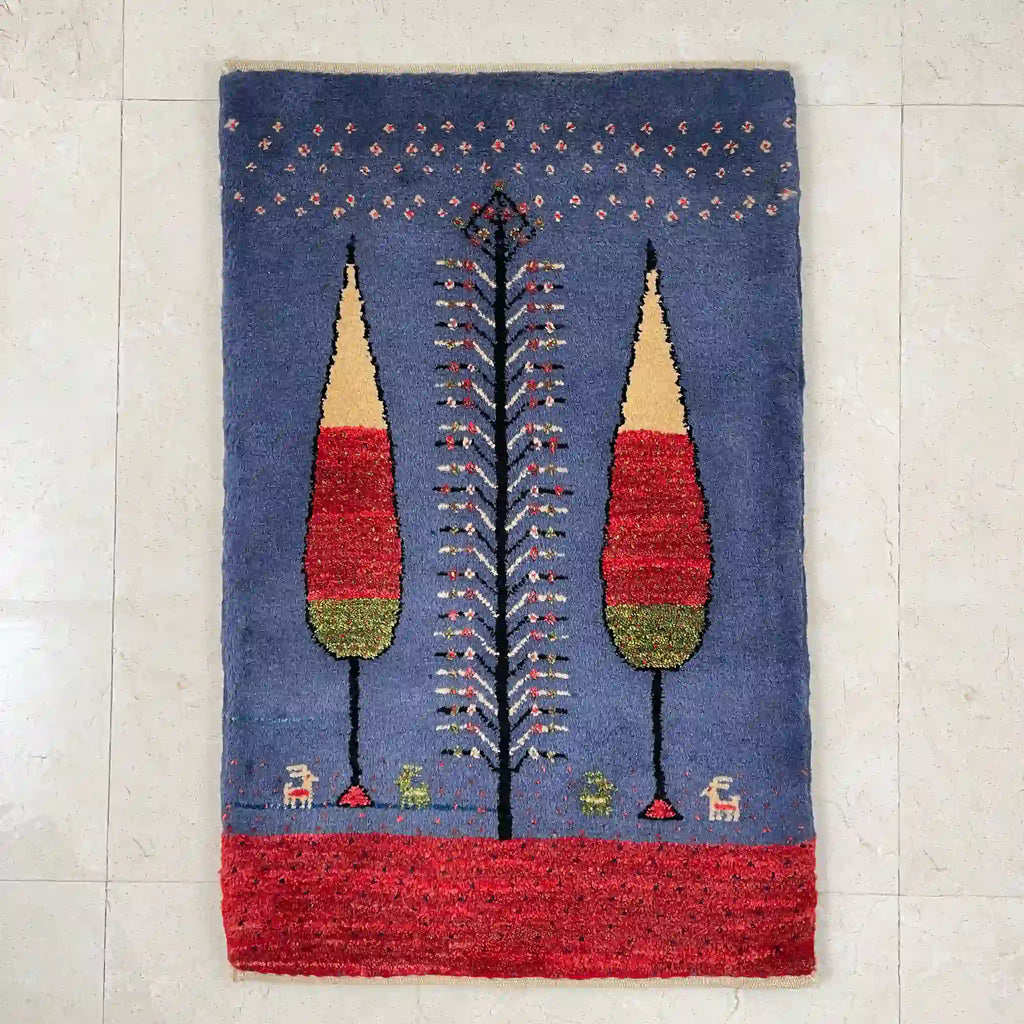 ギャッベ 92cm×58cm / ウール / イラン / カシュクール / 手織り ギャッベ 92cm×58cm / ウール / イラン / カシュクール / 手織り