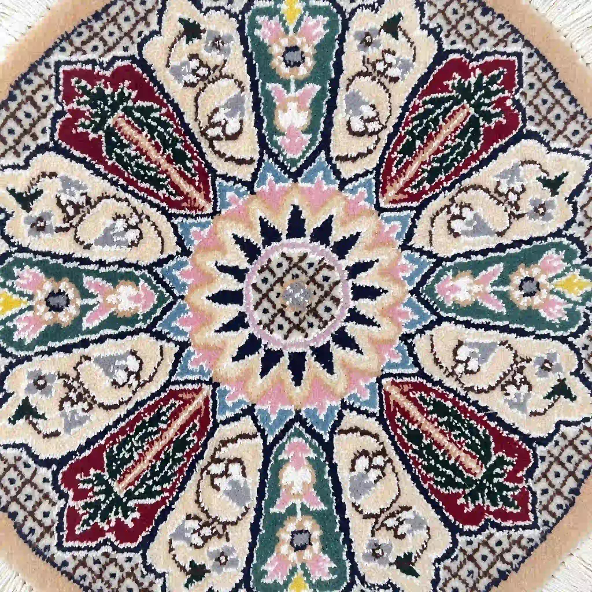 【絨毯/ラグ/ペルシャ絨毯】 ギャッベ 45×45 ナイン産 / ウールイラン / 手織り / 草木染め
