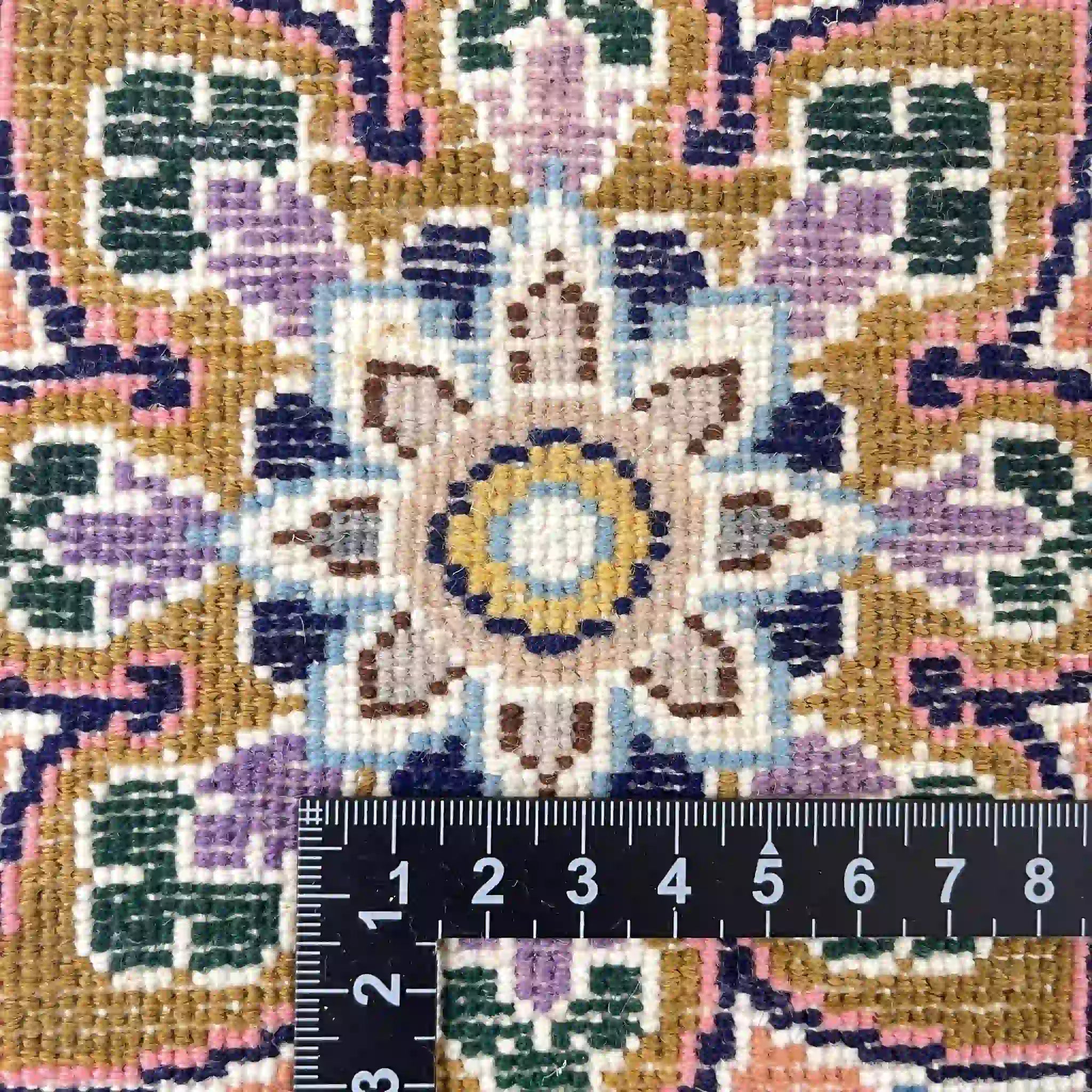 【絨毯/ラグ/ペルシャ絨毯】 ギャッベ 45×45 ナイン産 / ウールイラン / 手織り / 草木染め