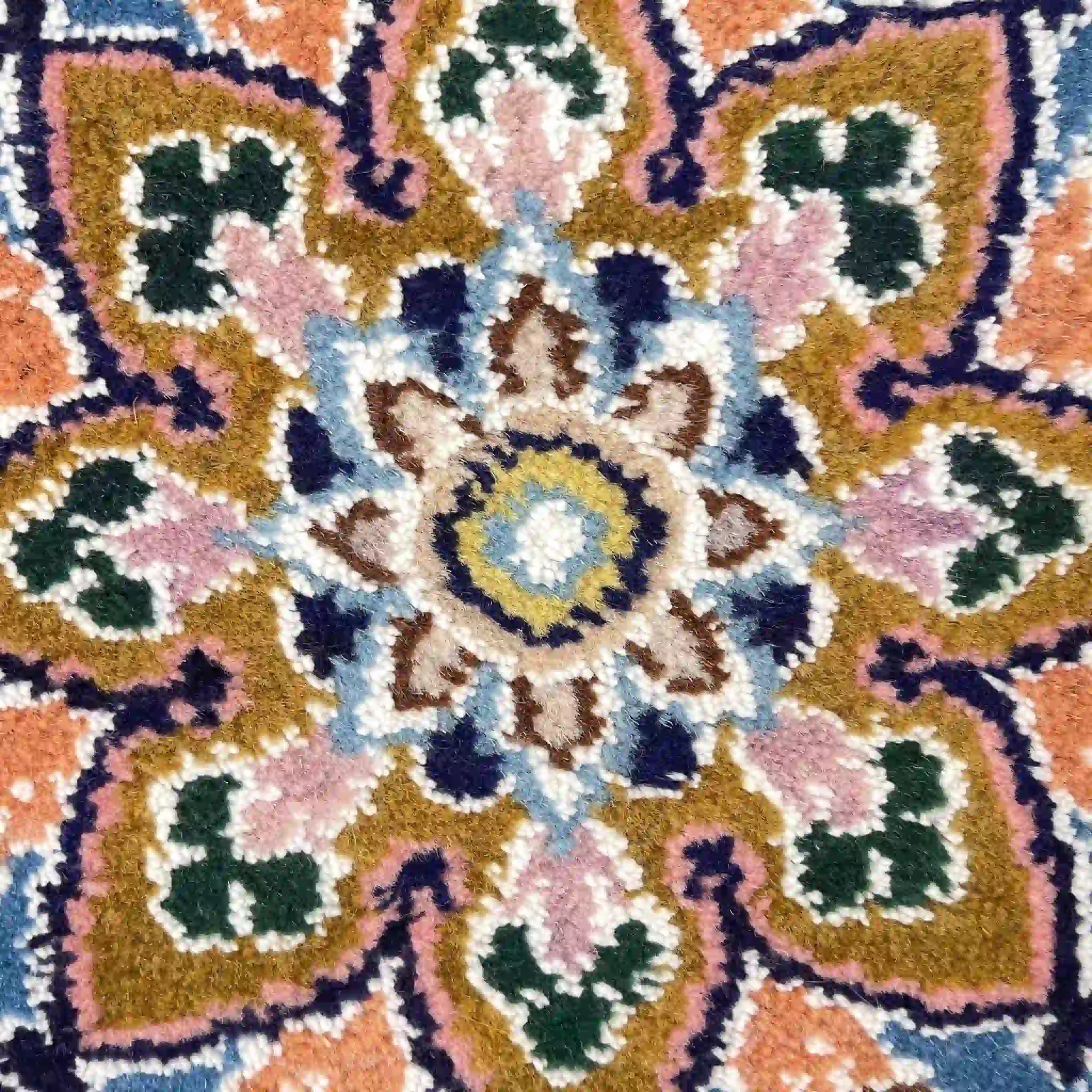 【絨毯/ラグ/ペルシャ絨毯】 ギャッベ 45×45 ナイン産 / ウールイラン / 手織り / 草木染め