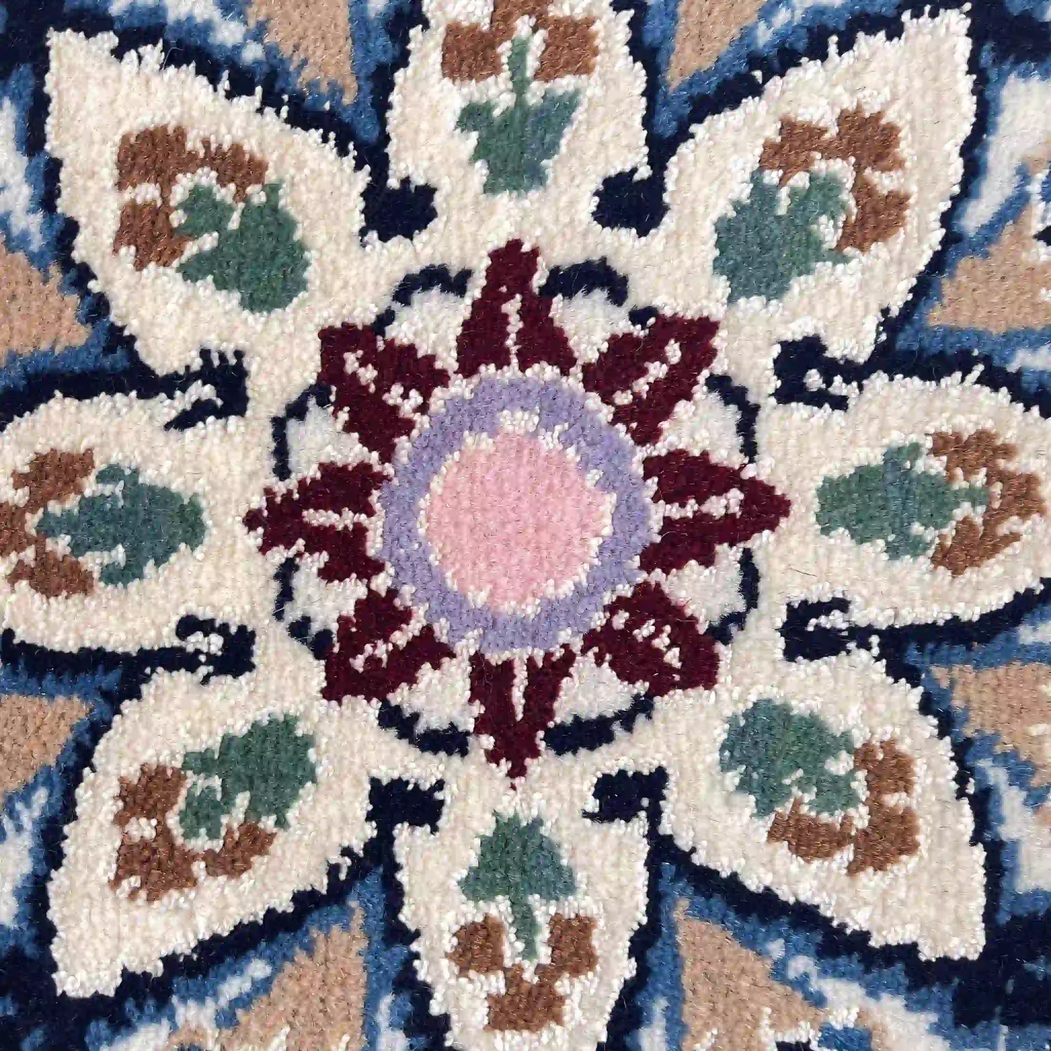 【絨毯/ラグ/ペルシャ絨毯】 ギャッベ 45×45 ナイン産 / ウールイラン / 手織り / 草木染め