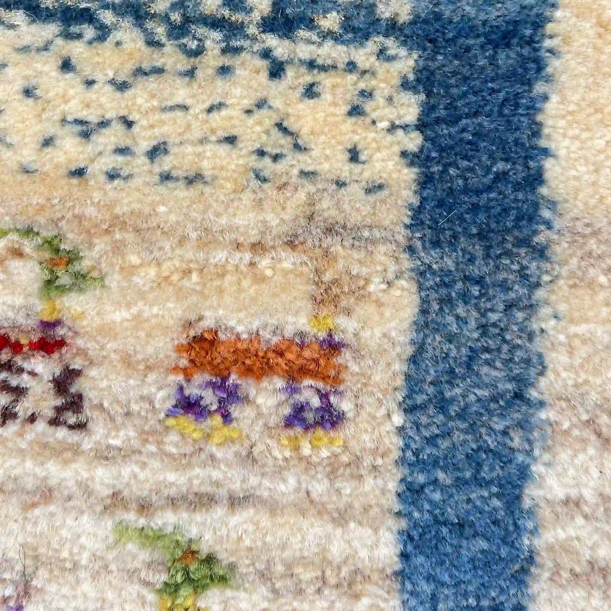 【絨毯/ラグ/ペルシャ絨毯】 ギャッベ 124×42 シラーズ産 / ウールイラン / カシュクール / 手織り / 草木染め