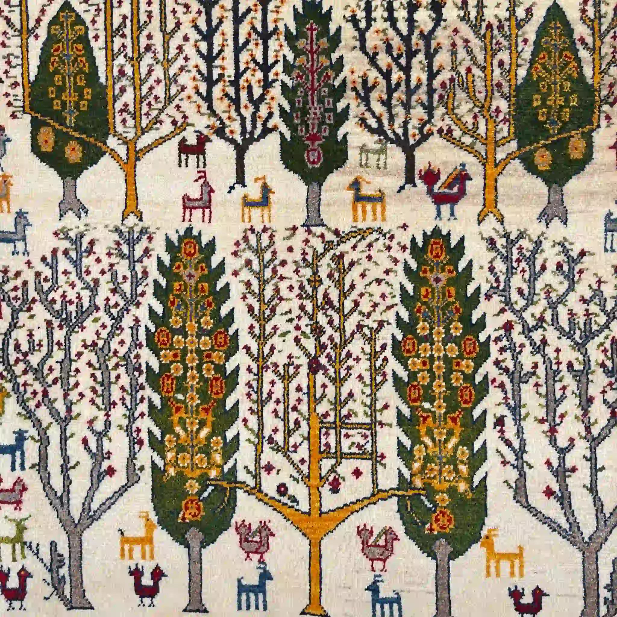 【絨毯/ラグ/ペルシャ絨毯】 ギャッベ 130×90 シラーズ産 ウール カシュクール 手織り 草木染め