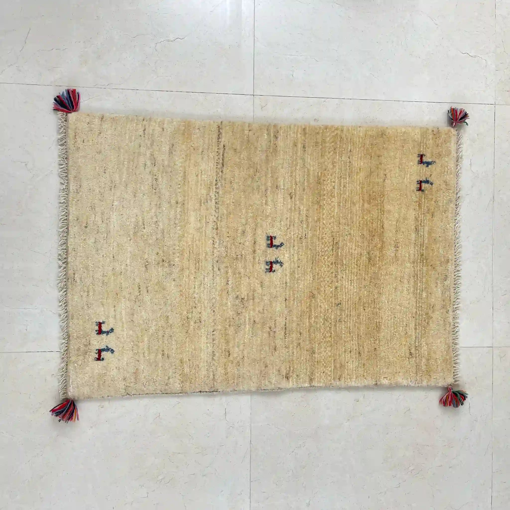 【絨毯/ラグ/ペルシャ絨毯】 ギャッベ 125×85 シラーズ産 ウール ヤラメ 手織り 草木染め