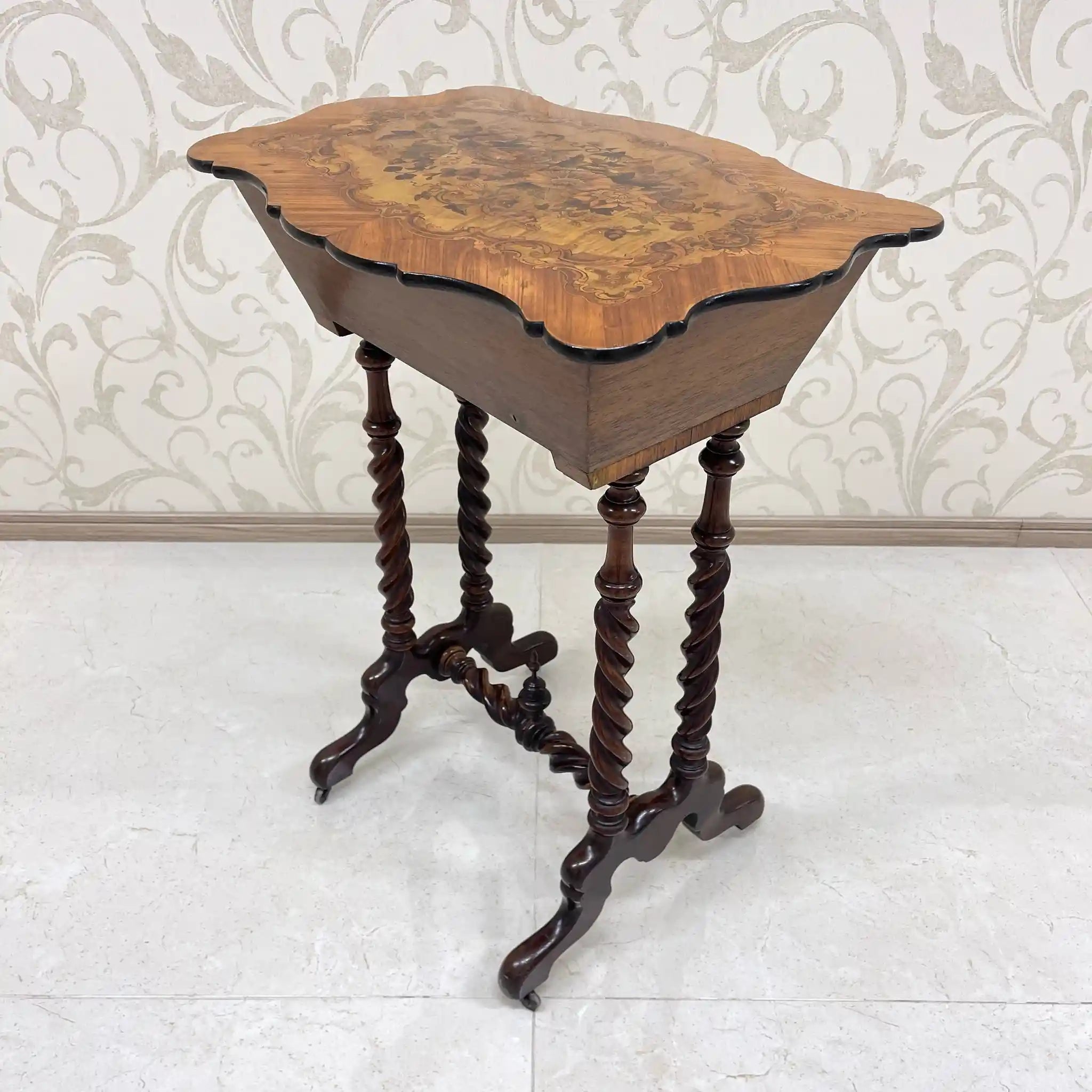 Antique Sewing Box with Inlay / 19th Century, England