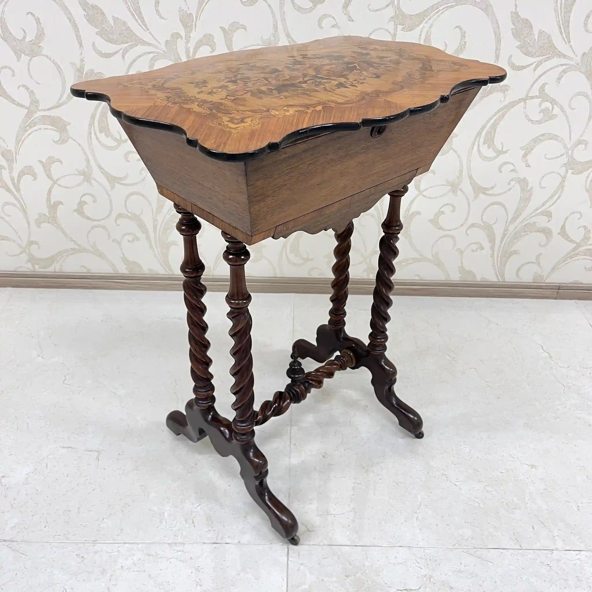 Antique Sewing Box with Inlay / 19th Century, England