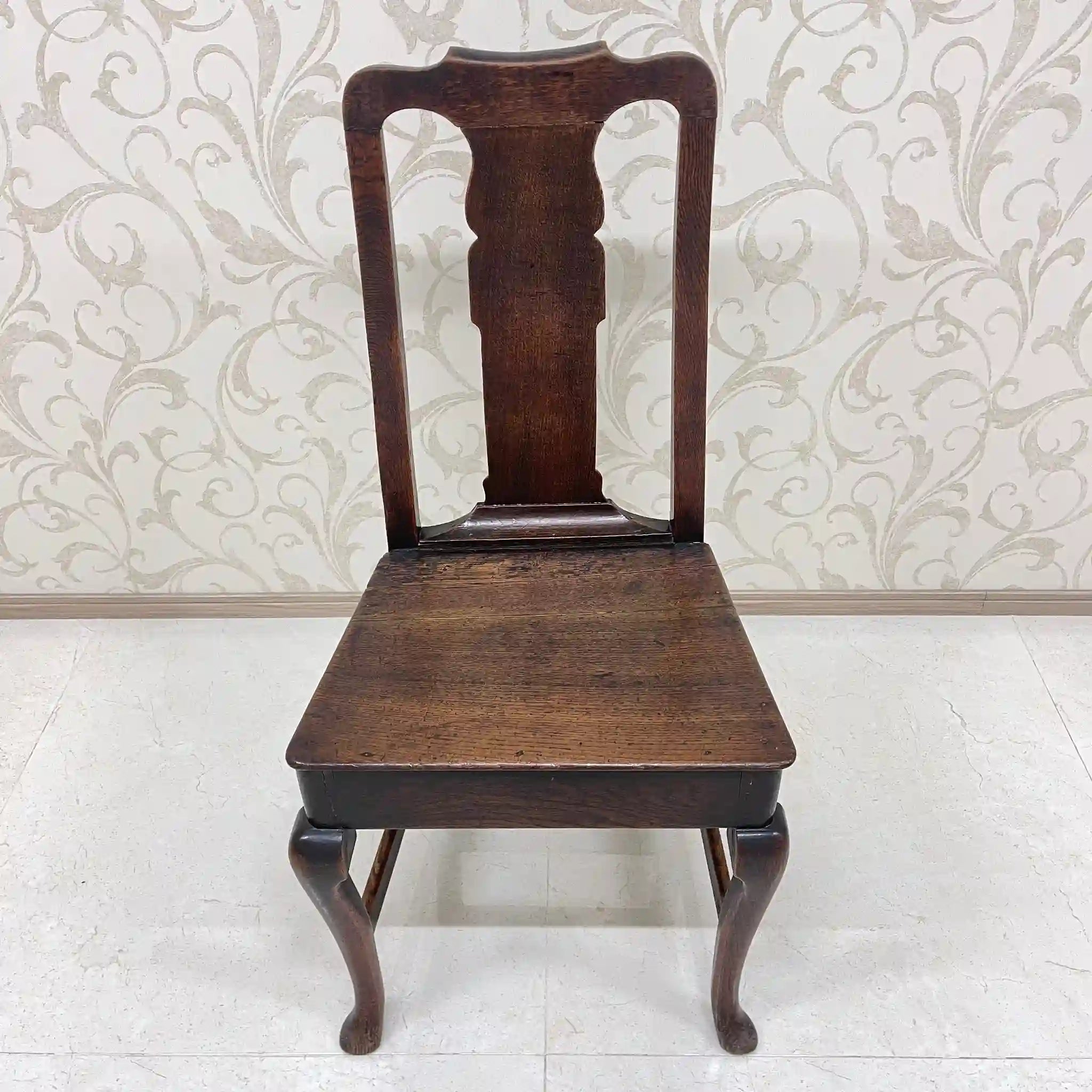 【アンティーク】 アンティーク ホールチェア / クイーンアン様式 / オーク材 / イギリス