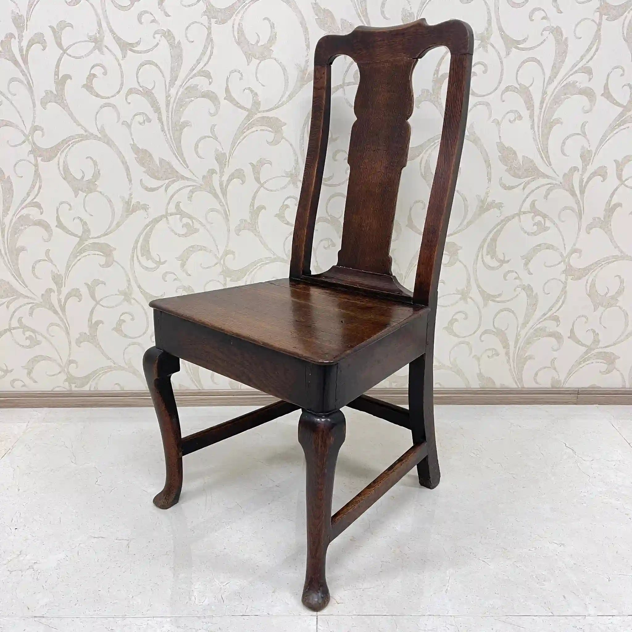 【アンティーク】 アンティーク ホールチェア / クイーンアン様式 / オーク材 / イギリス