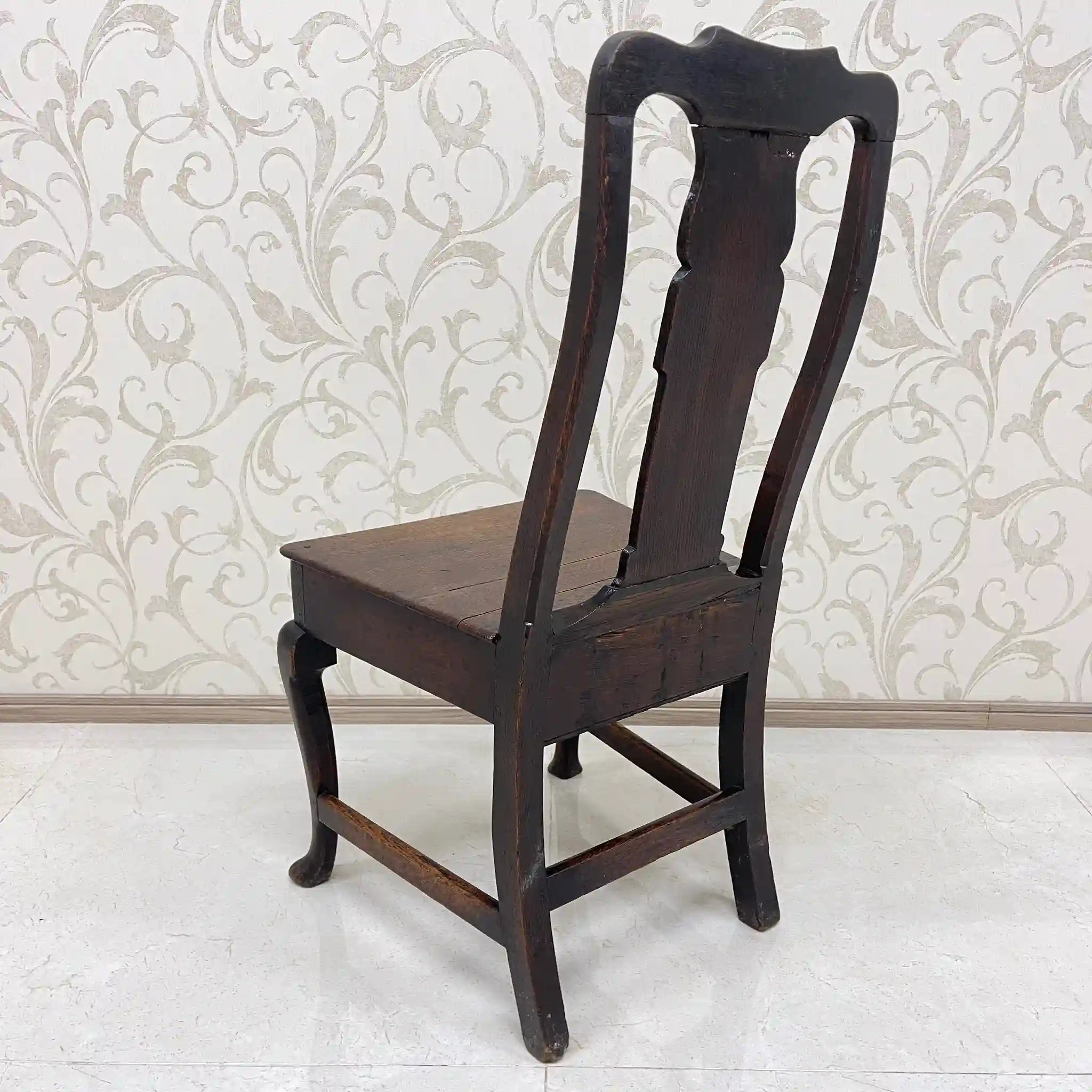 【アンティーク】 アンティーク ホールチェア / クイーンアン様式 / オーク材 / イギリス