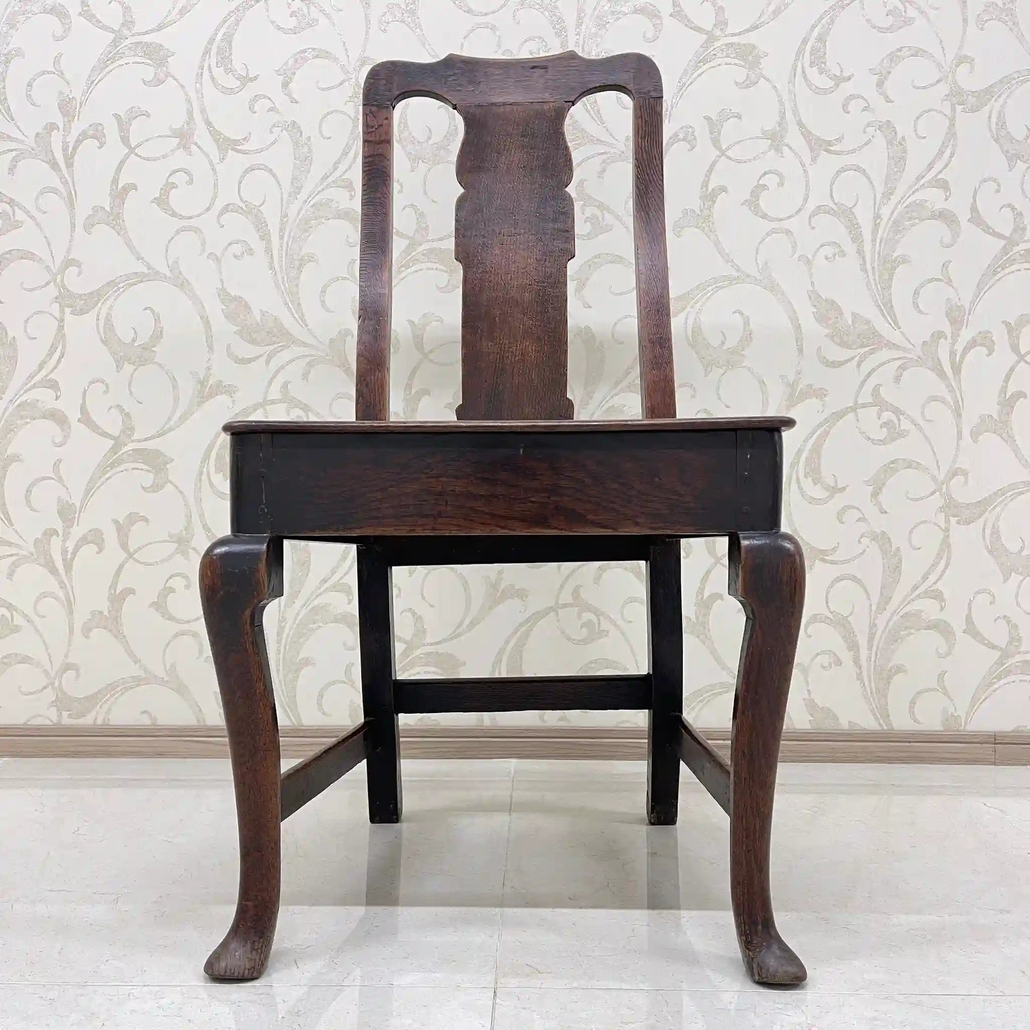 【アンティーク】 アンティーク ホールチェア / クイーンアン様式 / オーク材 / イギリス