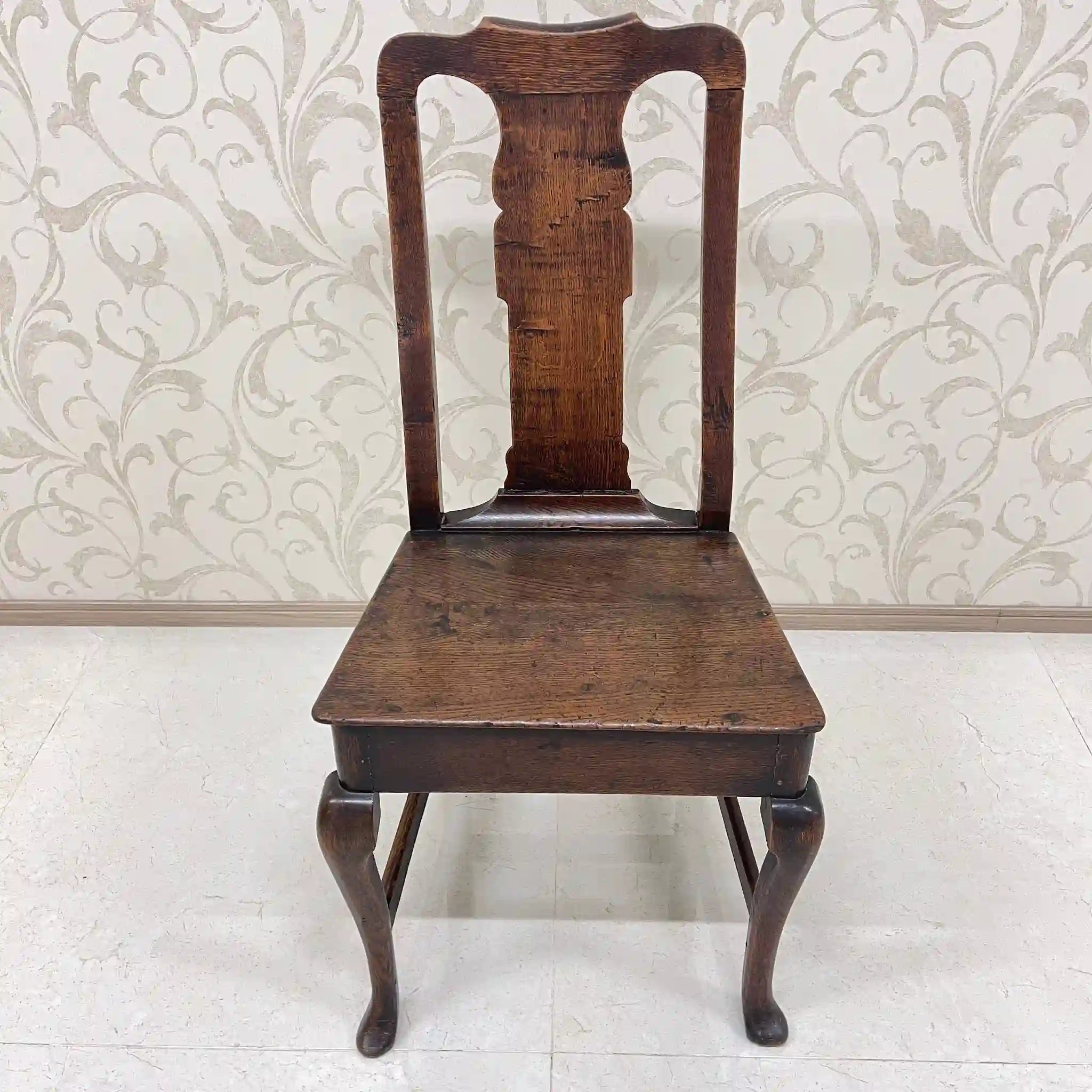 【アンティーク】 アンティーク ホールチェア / クイーンアン様式 / オーク材 / イギリス
