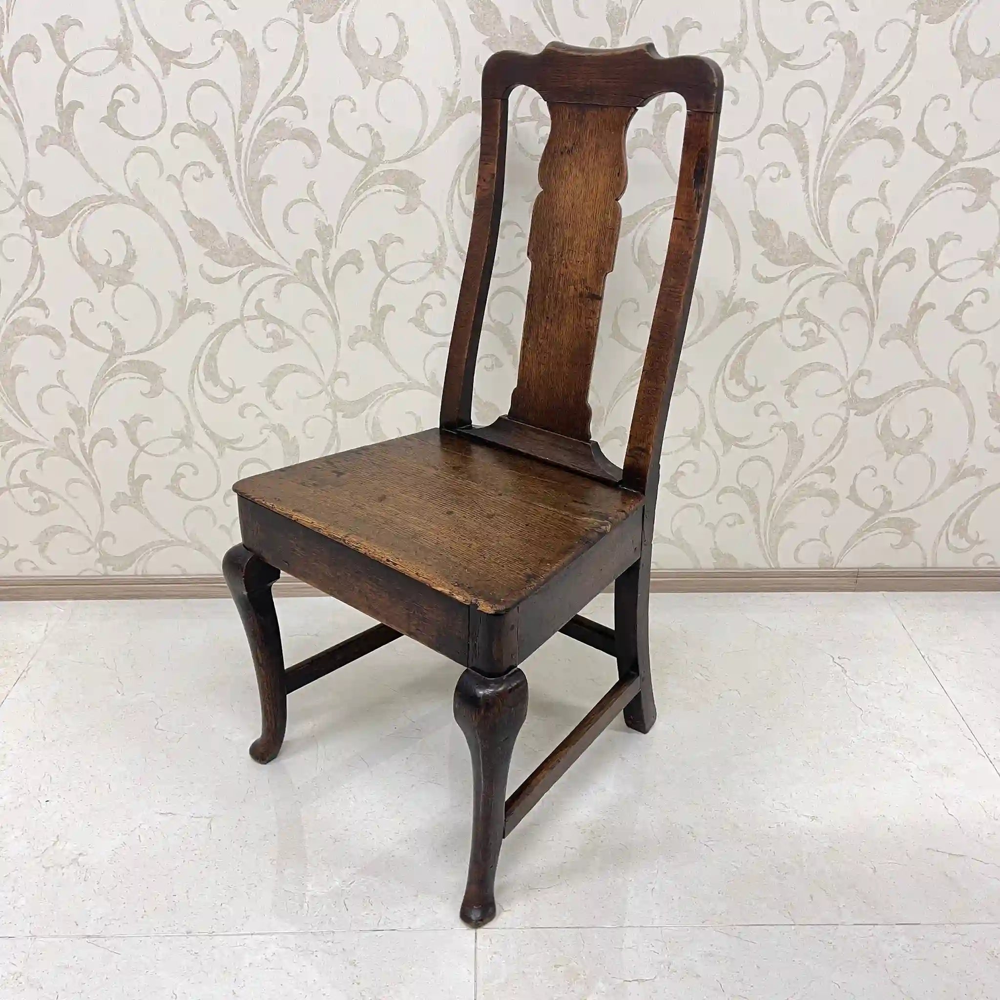 【アンティーク】 アンティーク ホールチェア / クイーンアン様式 / オーク材 / イギリス