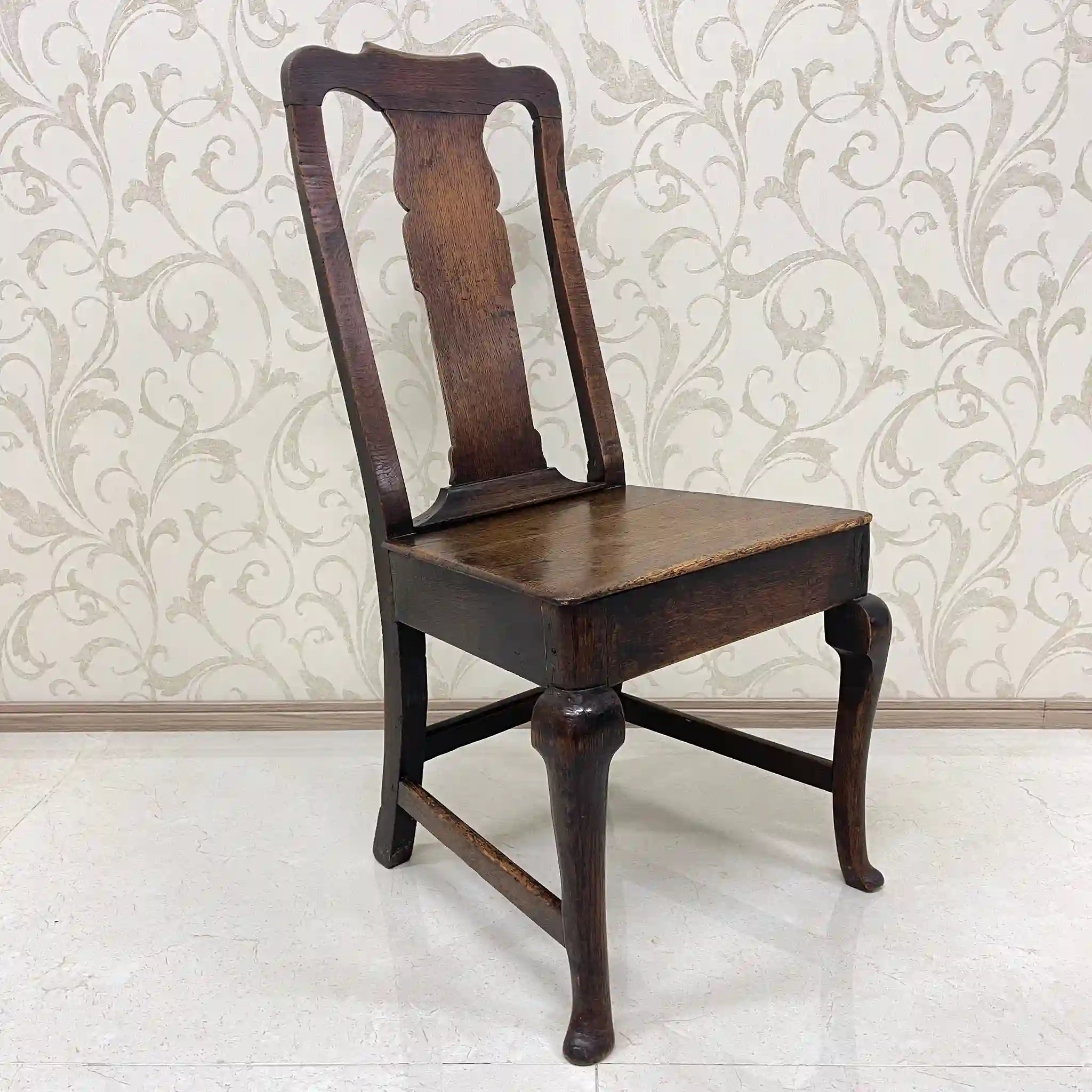 【アンティーク】 アンティーク ホールチェア / クイーンアン様式 / オーク材 / イギリス