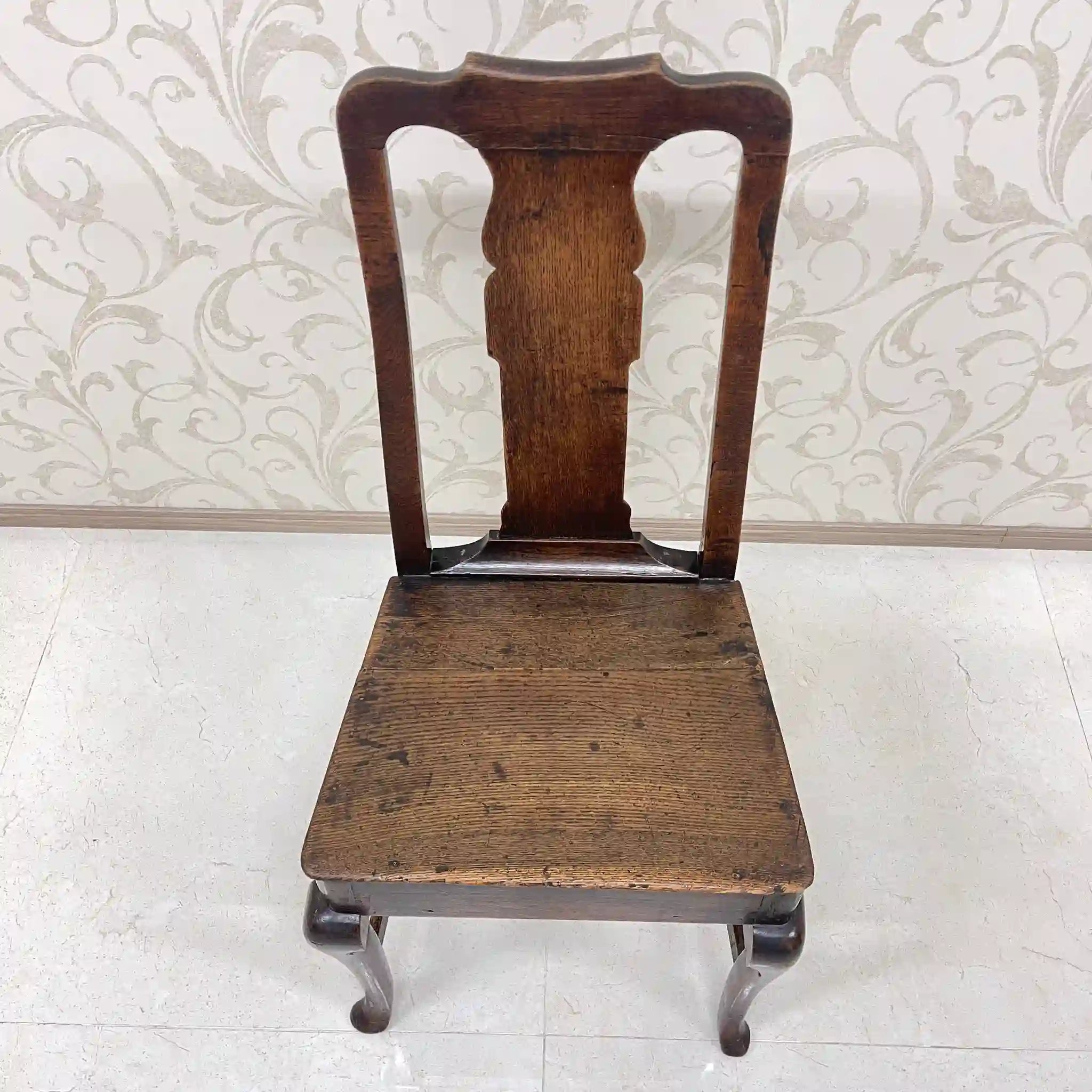【アンティーク】 アンティーク ホールチェア / クイーンアン様式 / オーク材 / イギリス