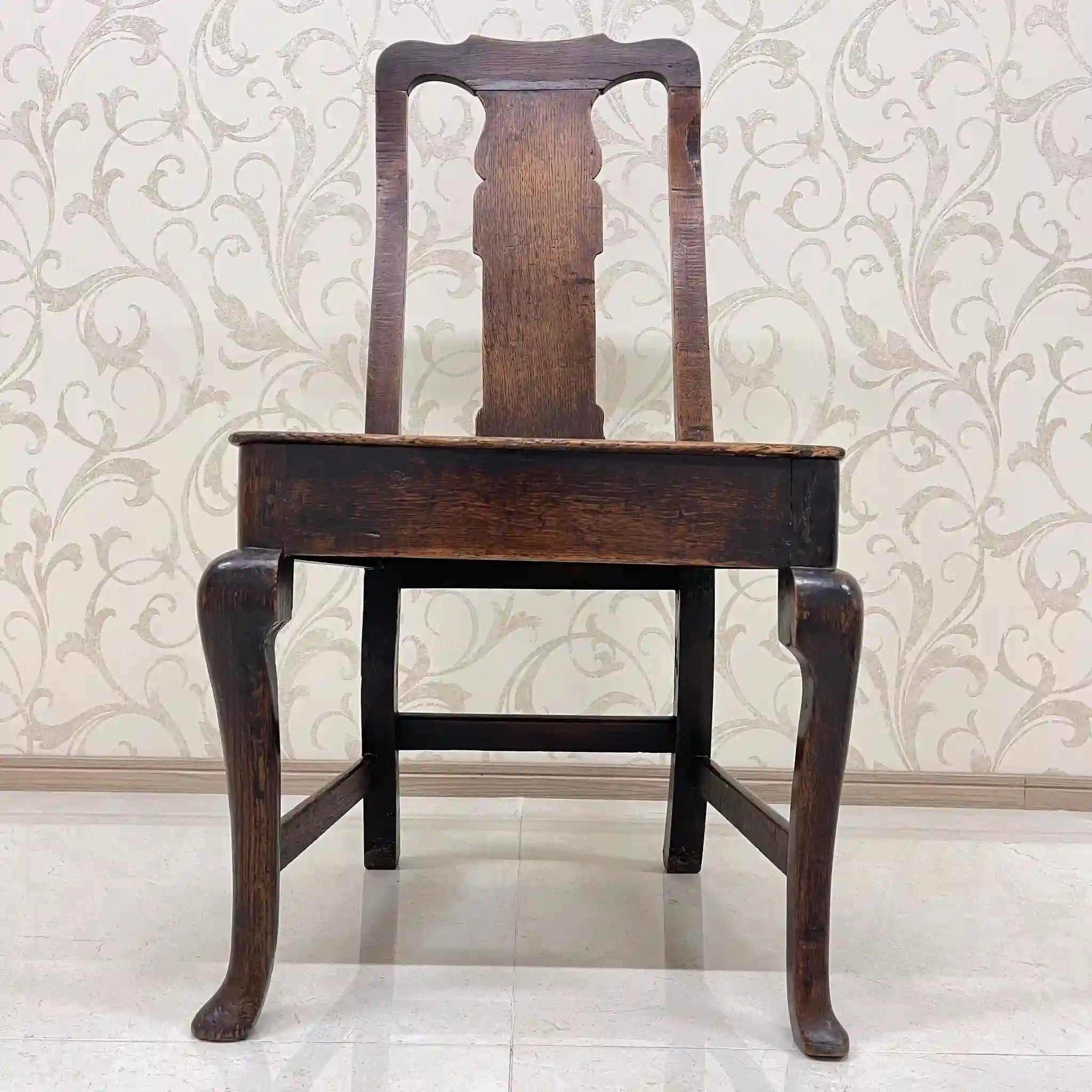 【アンティーク】 アンティーク ホールチェア / クイーンアン様式 / オーク材 / イギリス