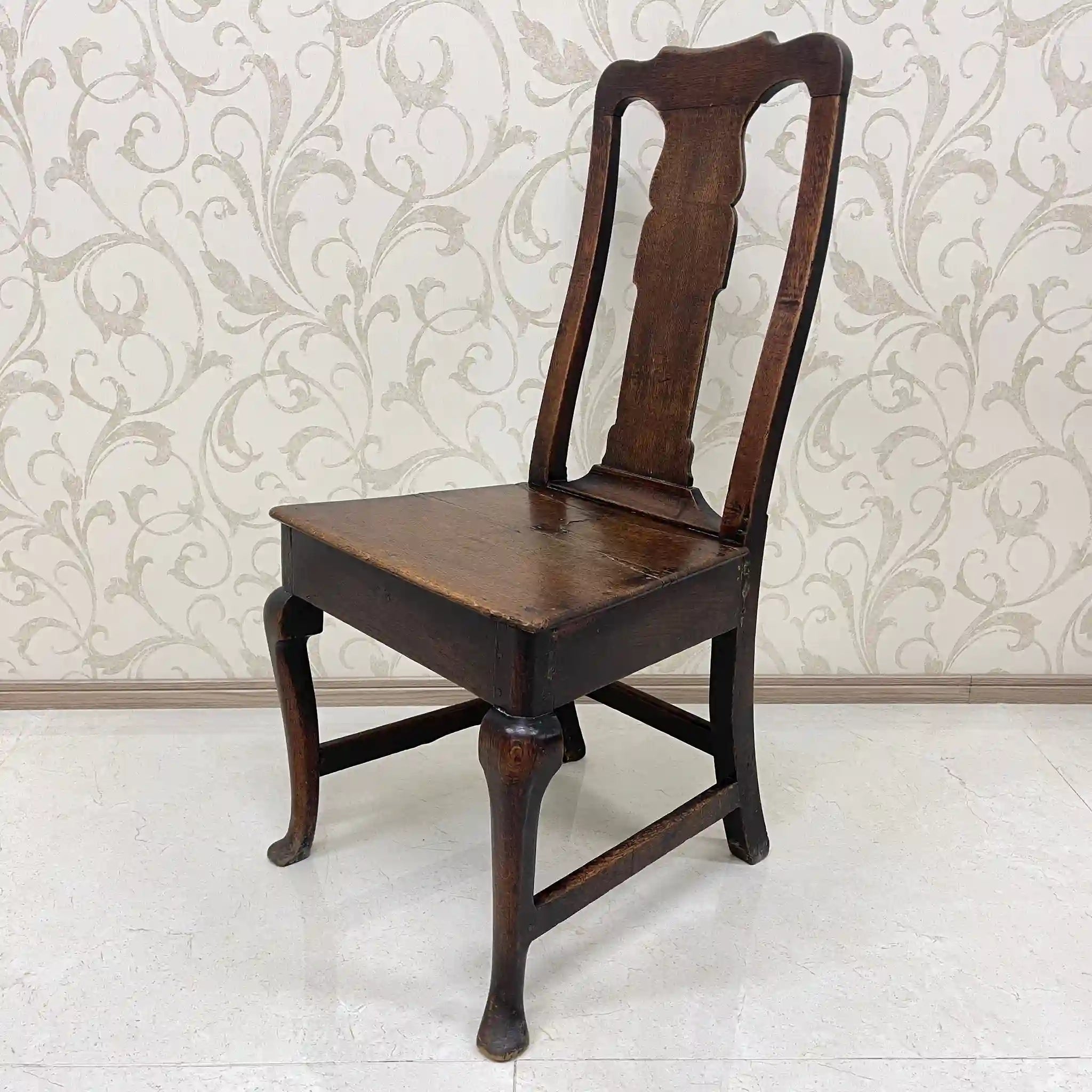 【アンティーク】 アンティーク ホールチェア / クイーンアン様式 / オーク材 / イギリス