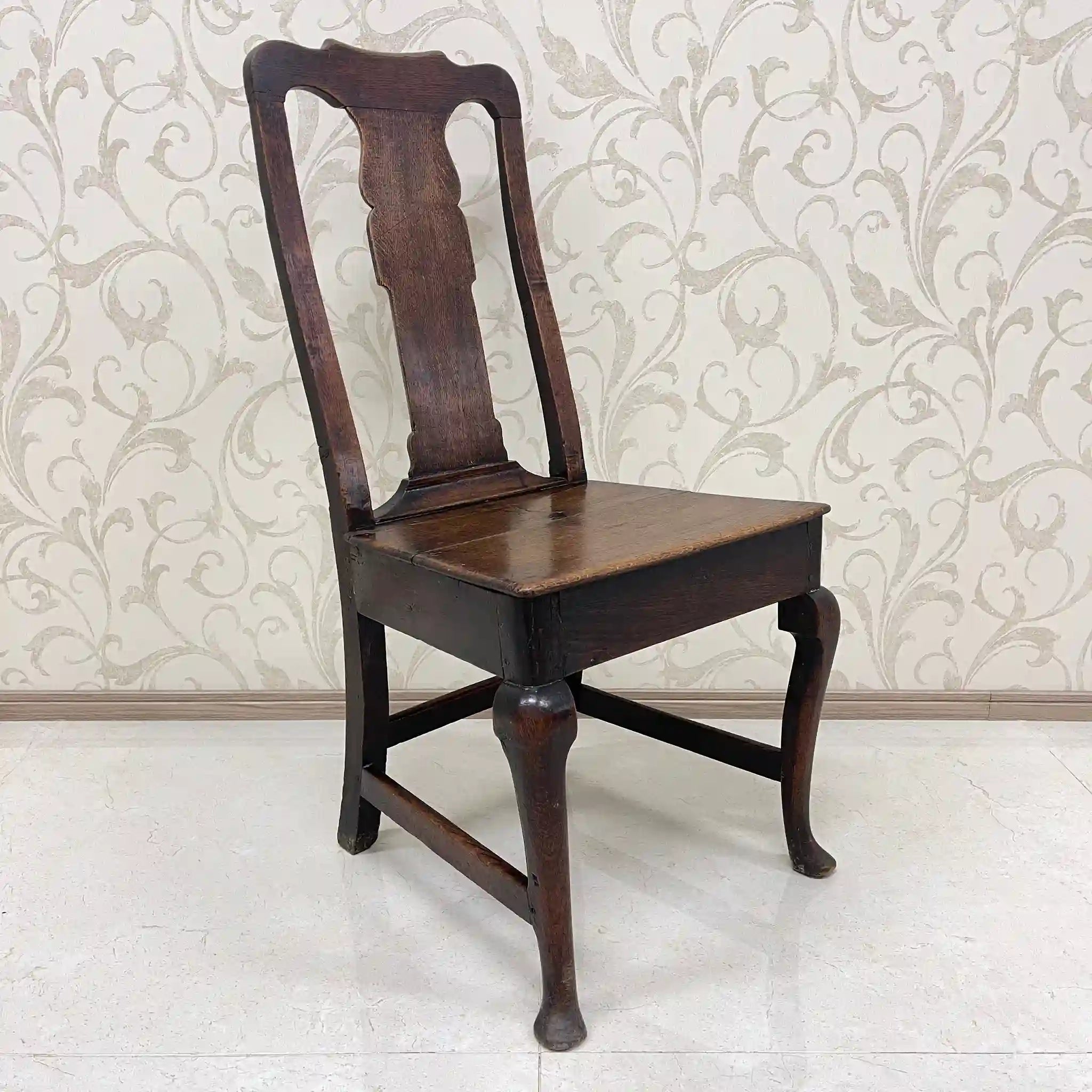 【アンティーク】 アンティーク ホールチェア / クイーンアン様式 / オーク材 / イギリス
