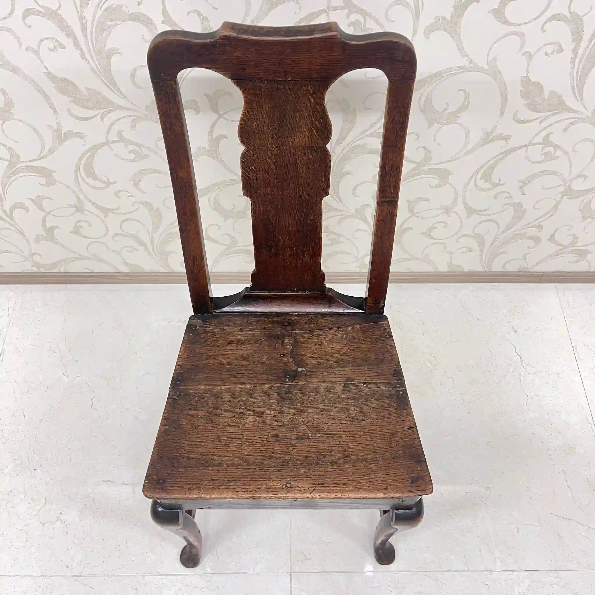 【アンティーク】 アンティーク ホールチェア / クイーンアン様式 / オーク材 / イギリス