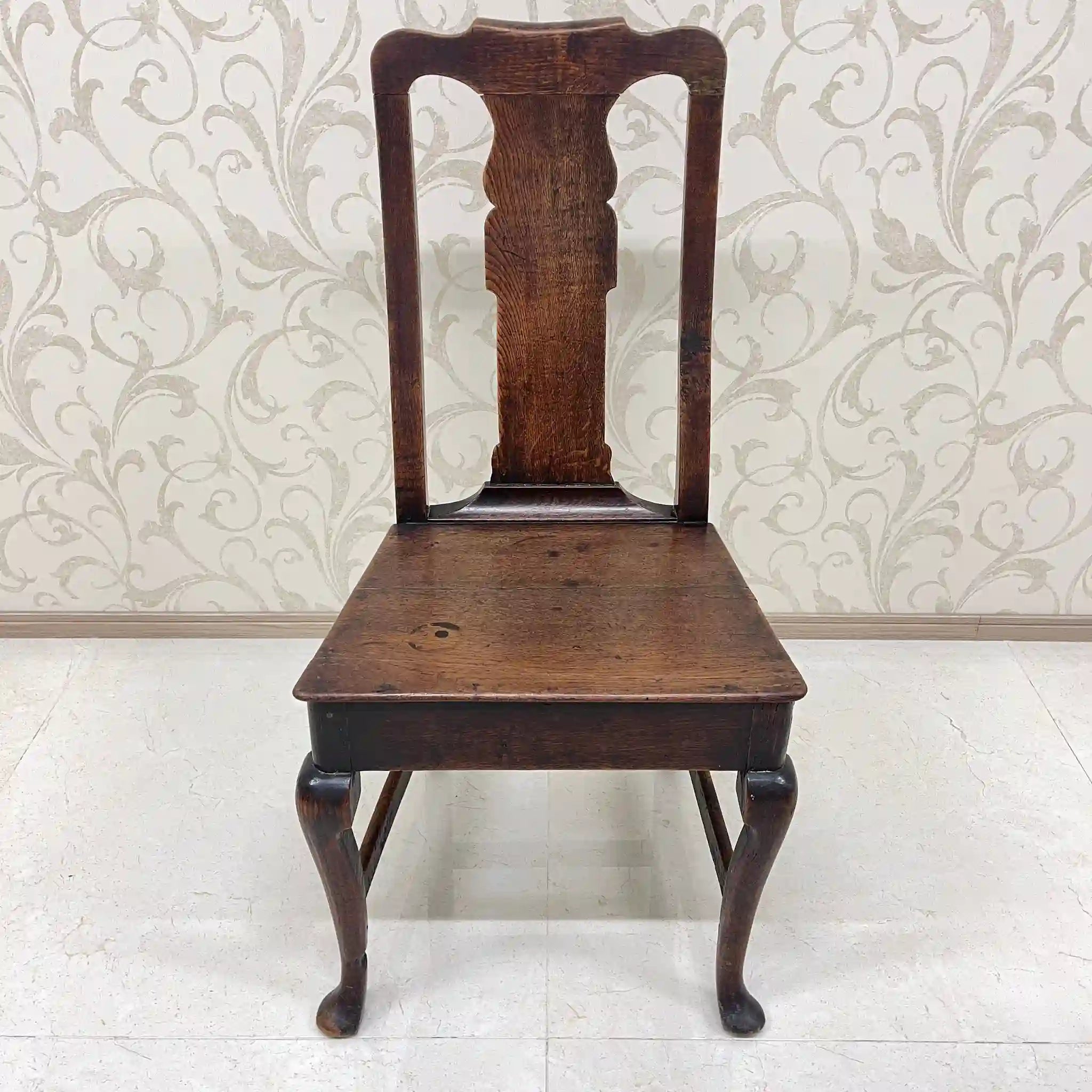 【アンティーク】 アンティーク ホールチェア / クイーンアン様式 / オーク材 / イギリス