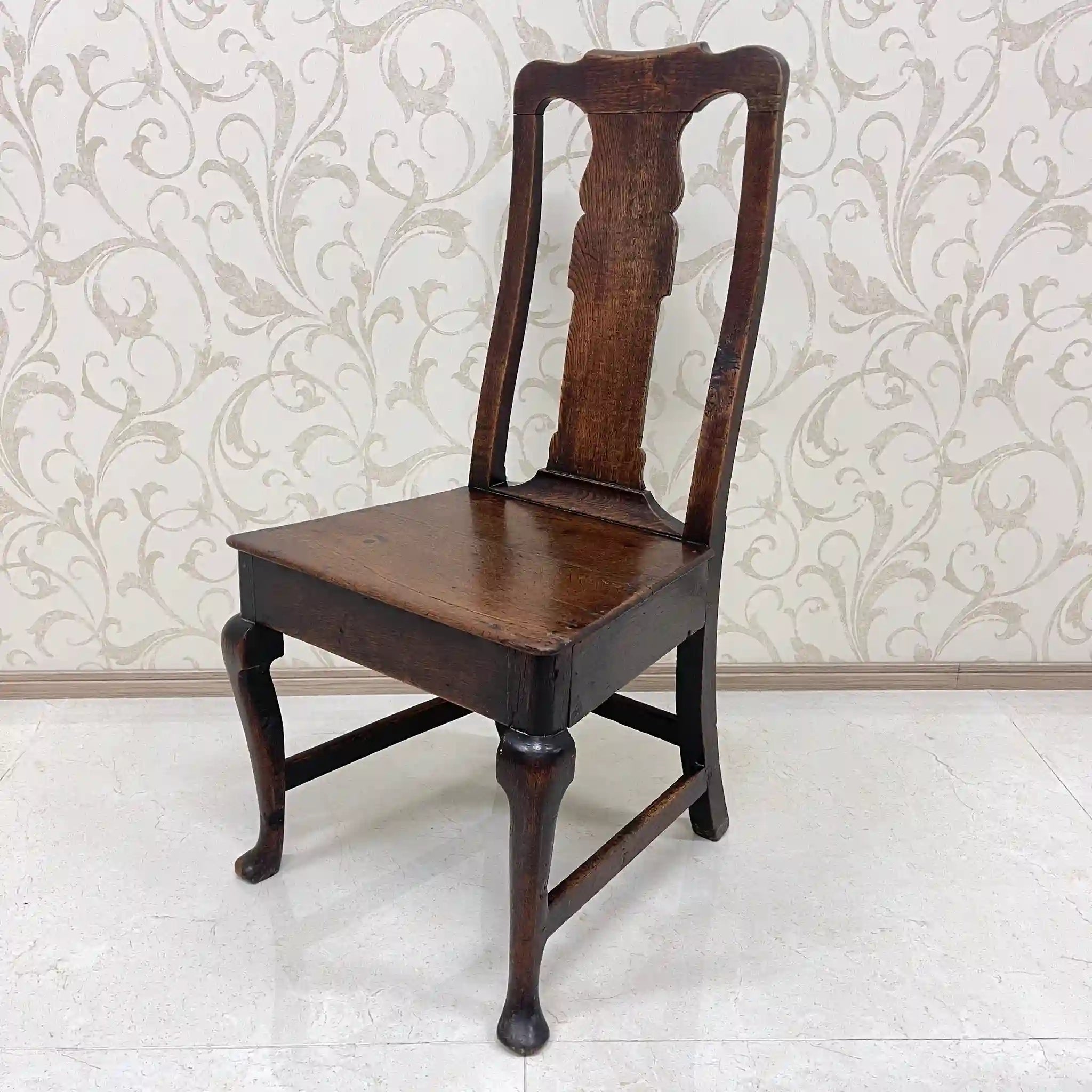 【アンティーク】 アンティーク ホールチェア / クイーンアン様式 / オーク材 / イギリス