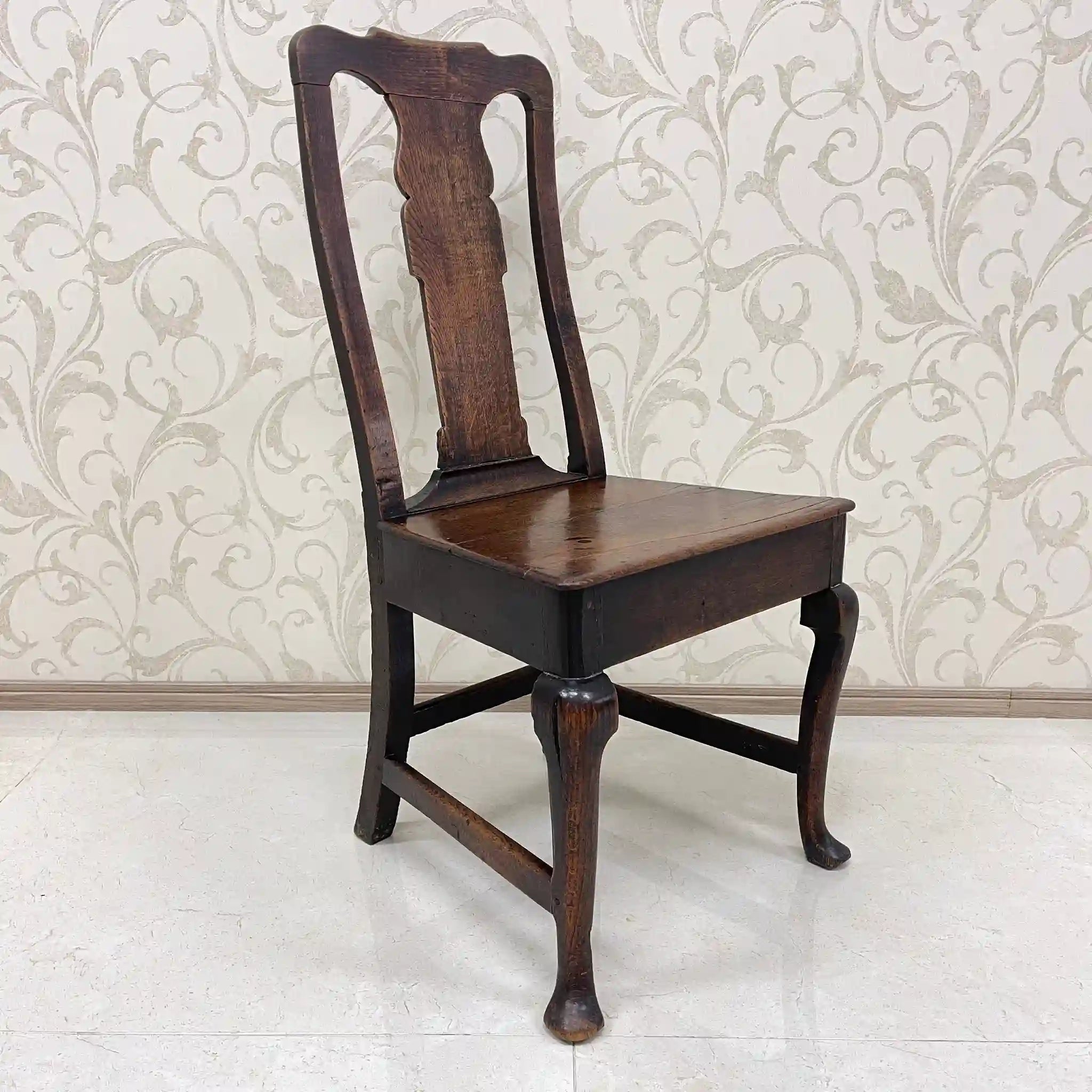 【アンティーク】 アンティーク ホールチェア / クイーンアン様式 / オーク材 / イギリス