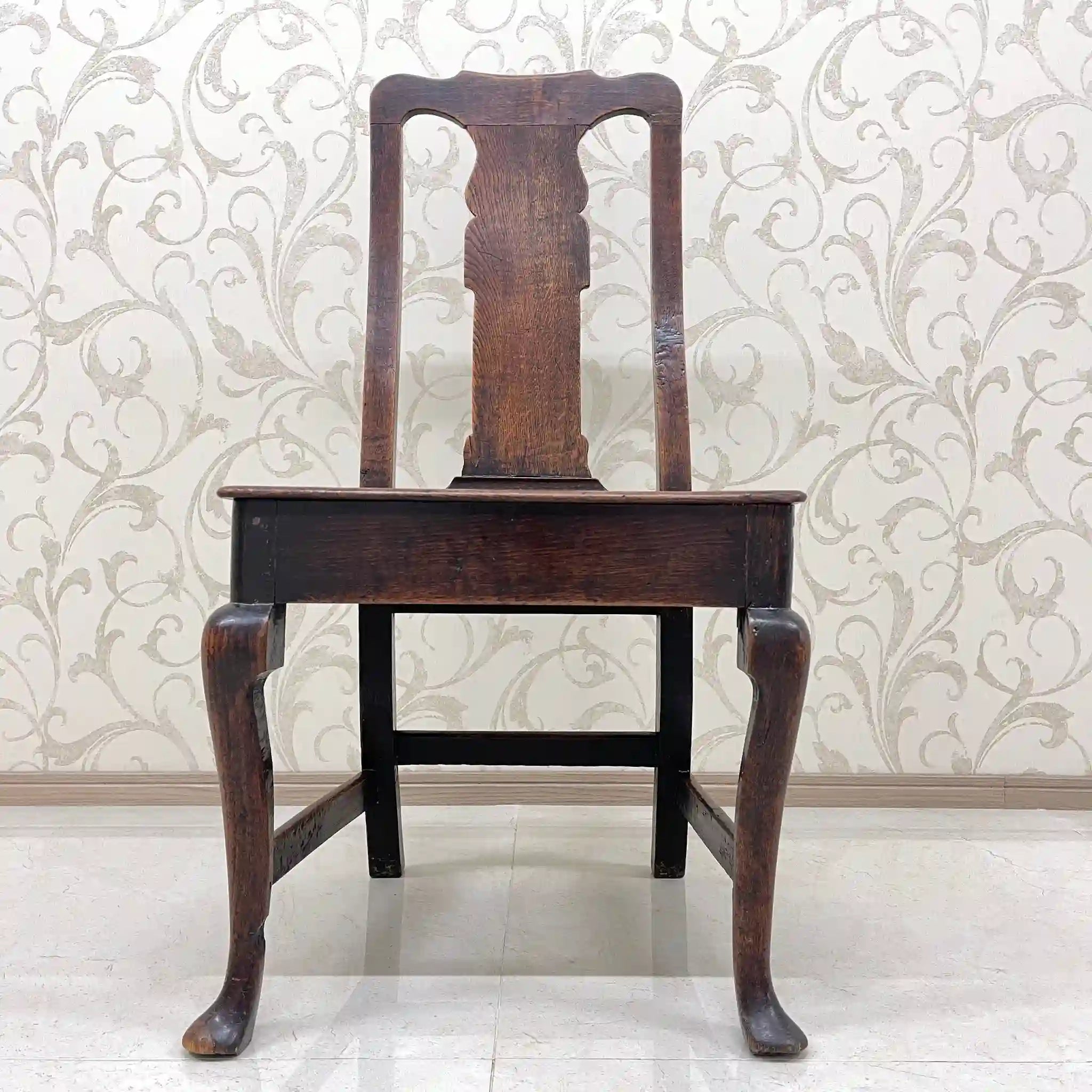 【アンティーク】 アンティーク ホールチェア / クイーンアン様式 / オーク材 / イギリス