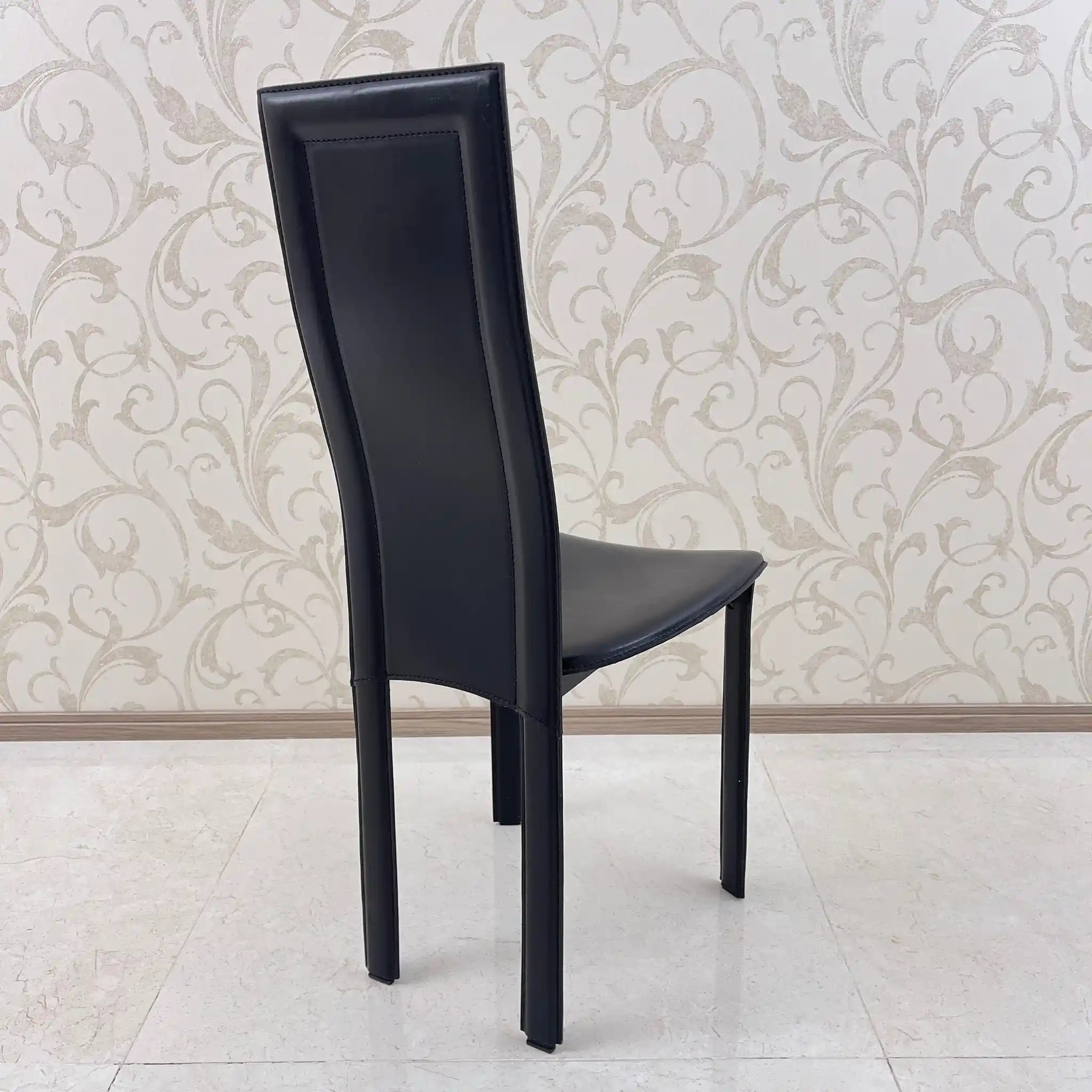 【アンティーク】 ハイバック ダイニングチェア /
/ イタリアンレザー / イギリス直輸入 象嵌(インレイ)