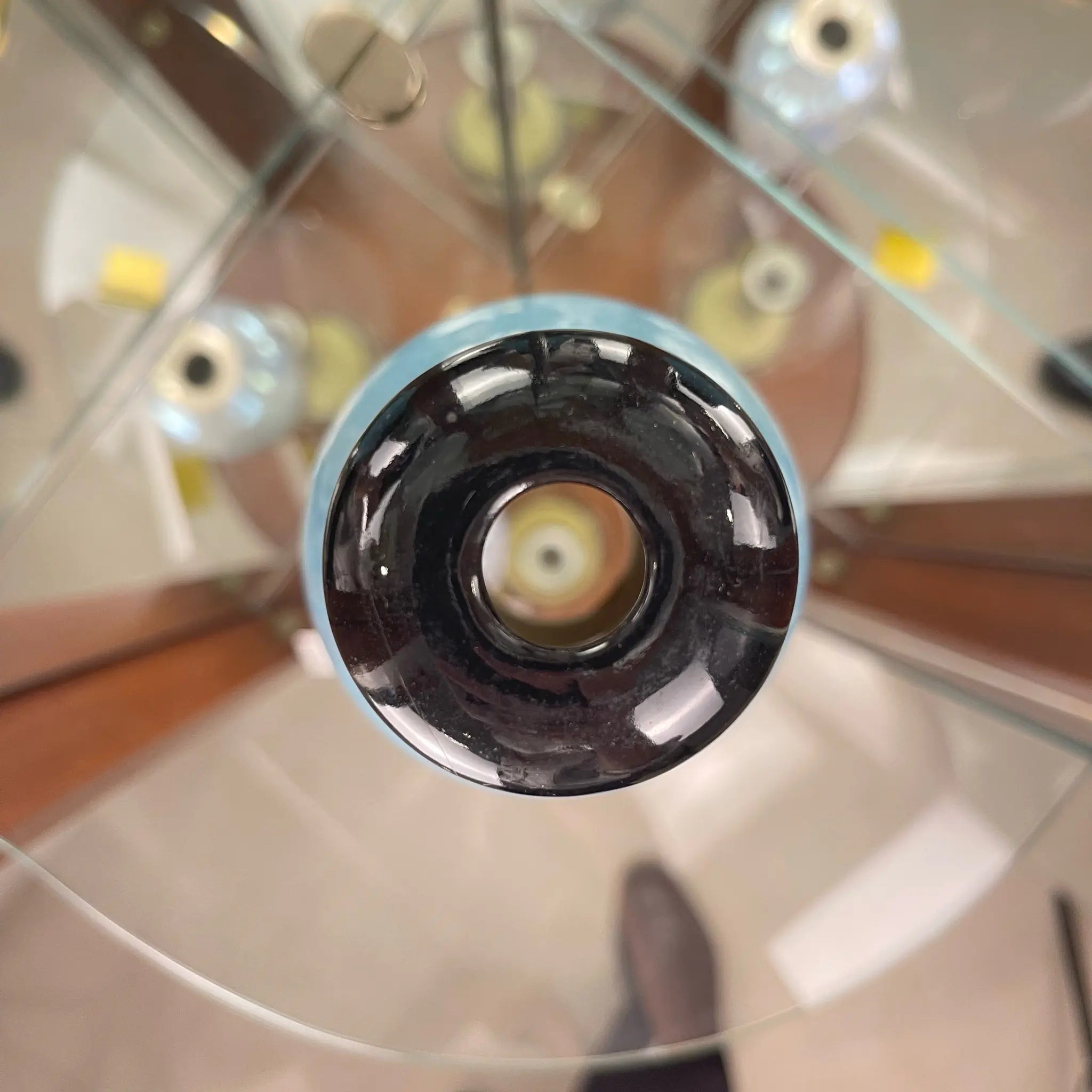 【アンティーク】磁器製花瓶 ブルーブラック
