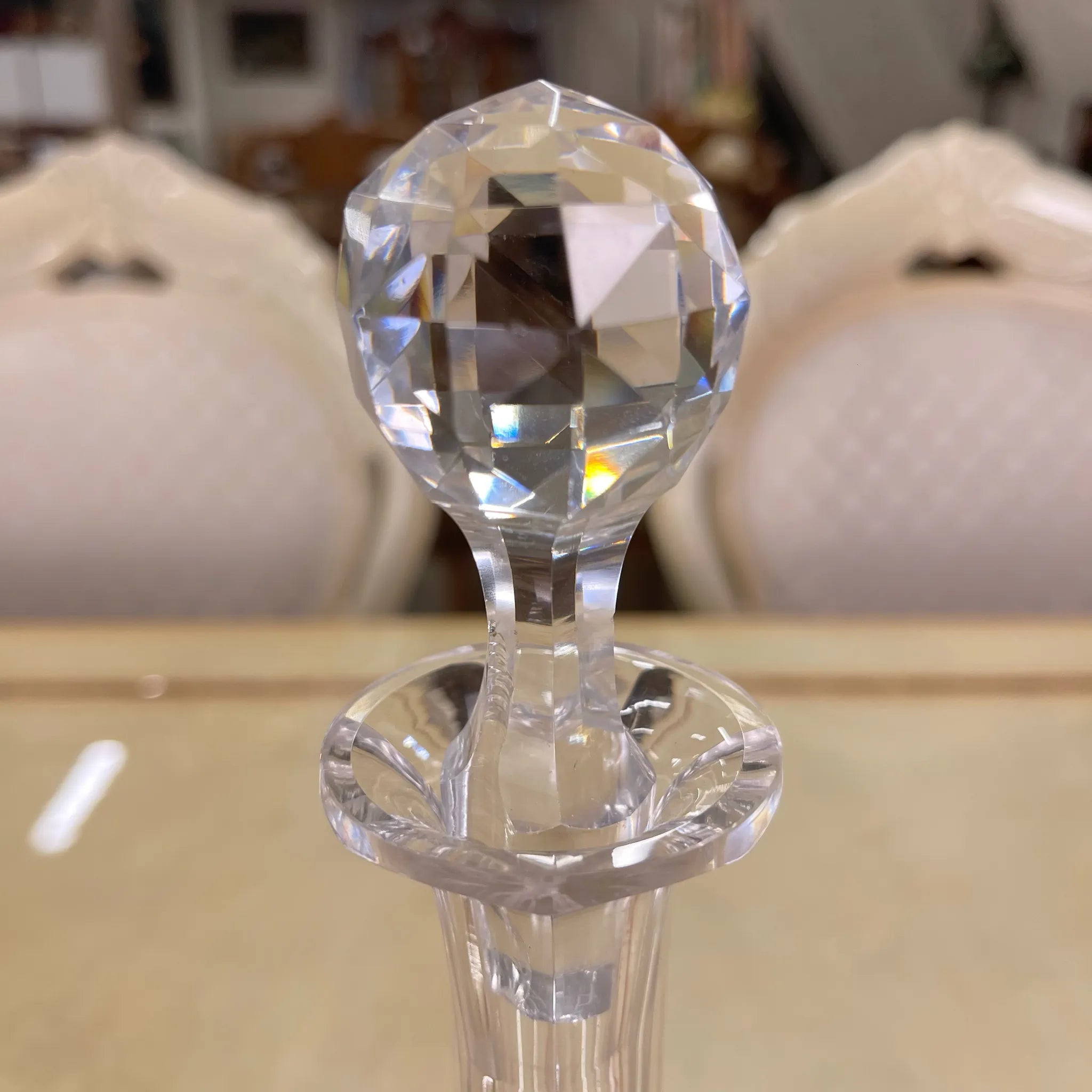 【アンティーク】 デキャンタ / ダイヤモンドカット / イギリス