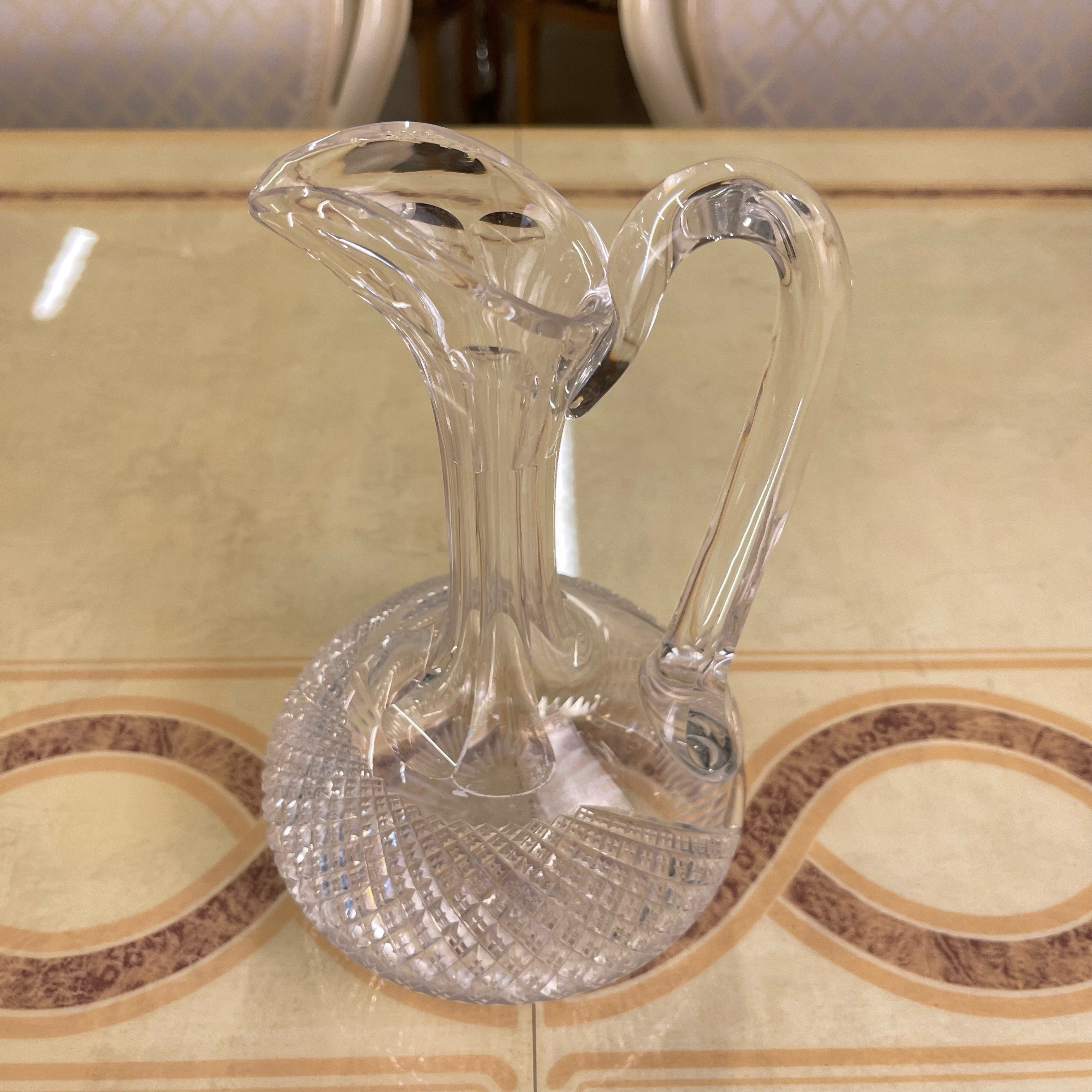 【アンティーク】 ジャグ(水差し)  / ダイヤモンドカット / 19世紀~20世紀初頭 / イギリス