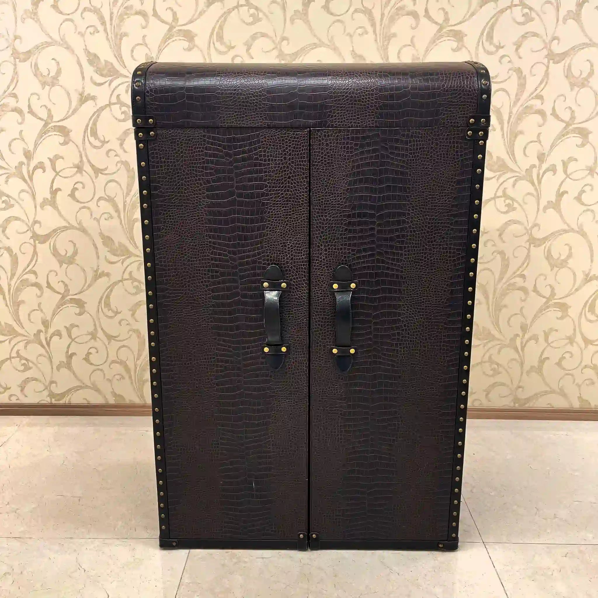 【ビンテージ】 ワインキャビネット / クロコダイル調 / ワイン収納