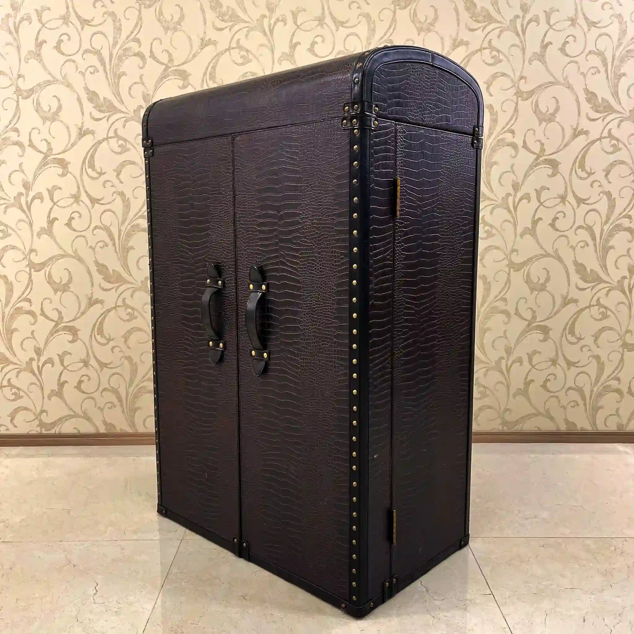 【ビンテージ】 ワインキャビネット / クロコダイル調 / ワイン収納