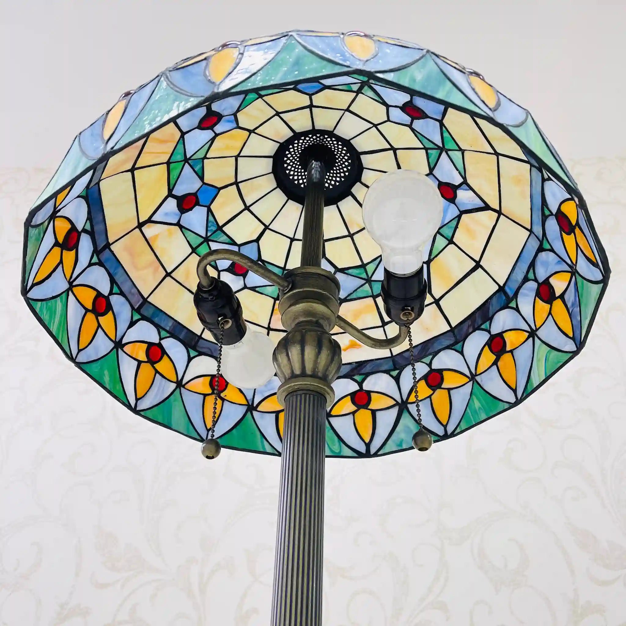 【ビンテージ】 スタンドライト / ステンドグラスシェード