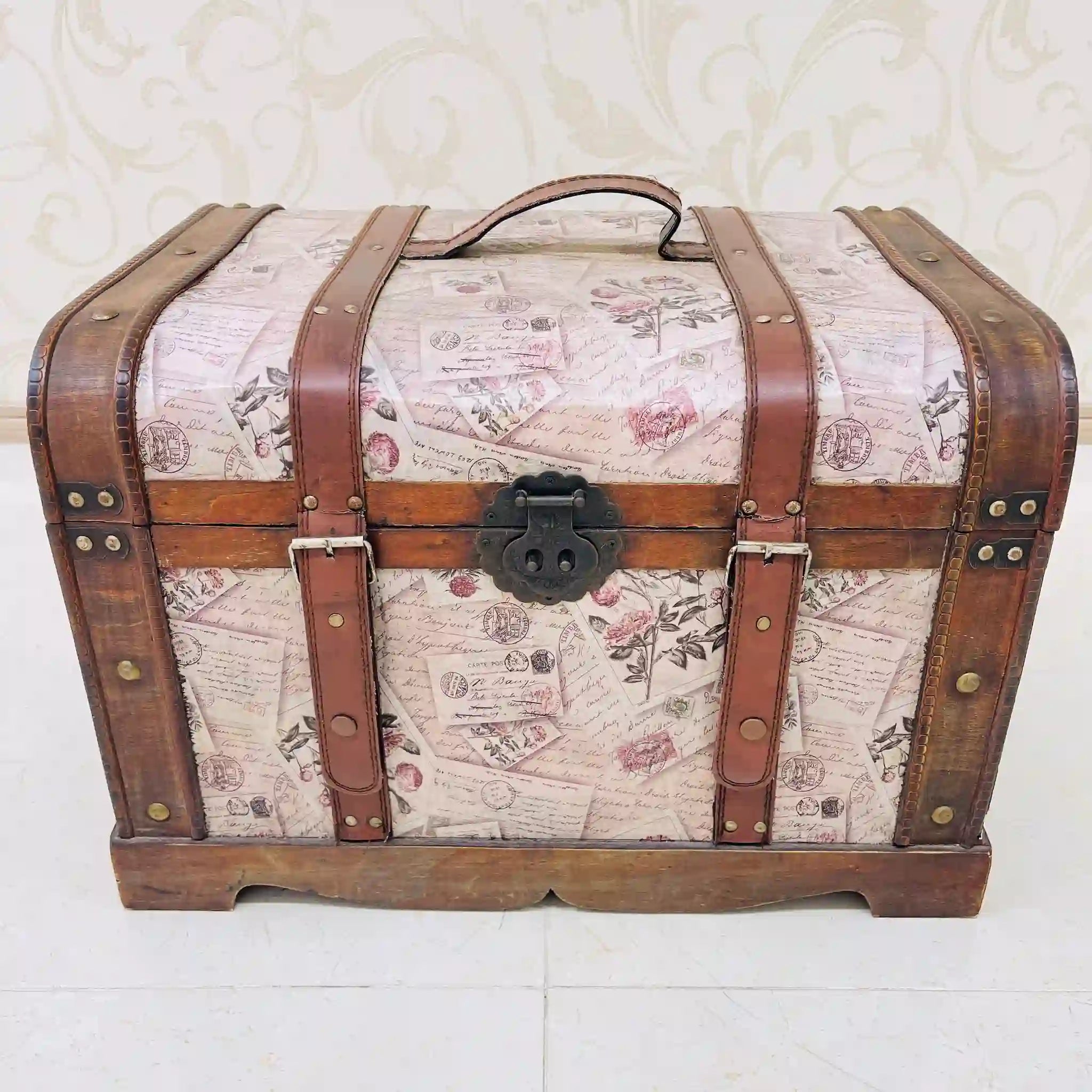 【リユース】 アンティーク調トランクボックス