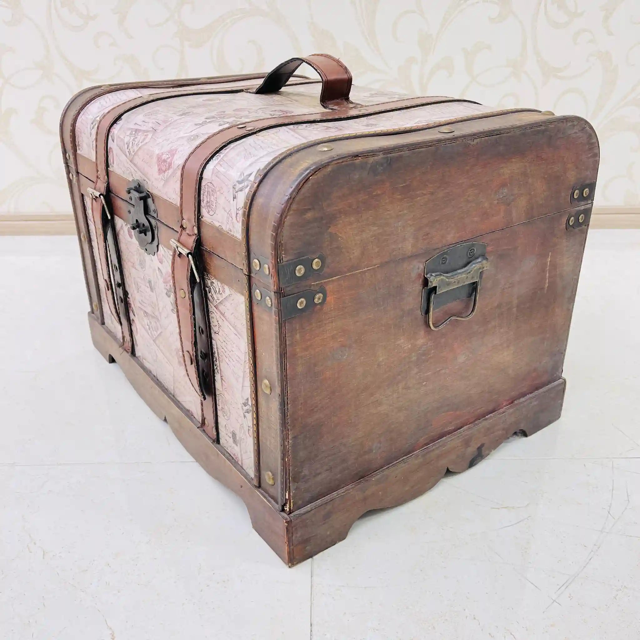 【リユース】 アンティーク調トランクボックス