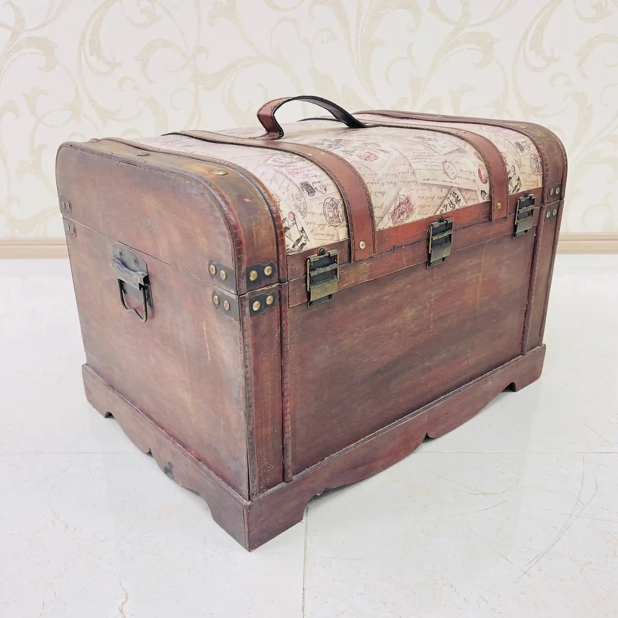 【リユース】 アンティーク調トランクボックス