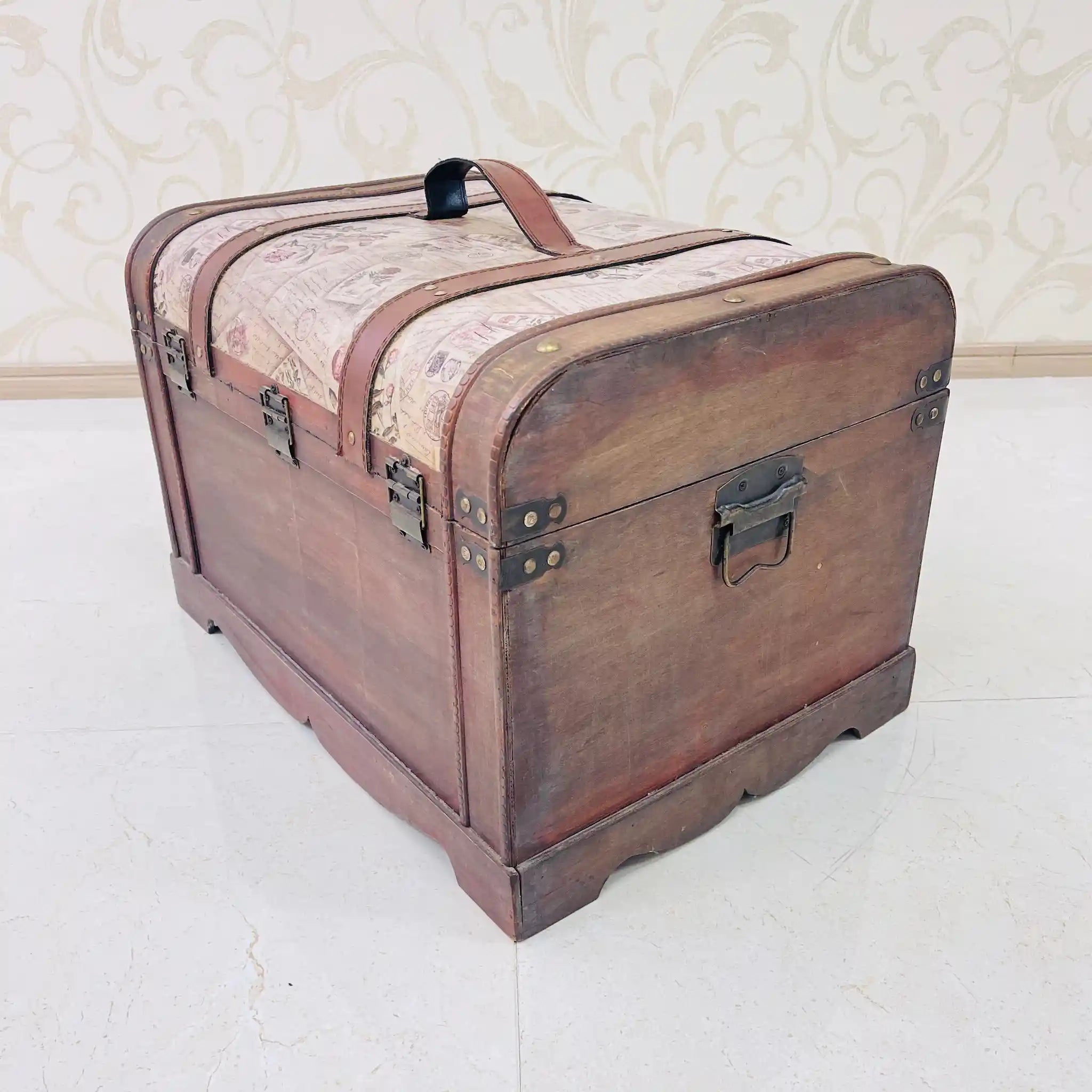 【リユース】 アンティーク調トランクボックス