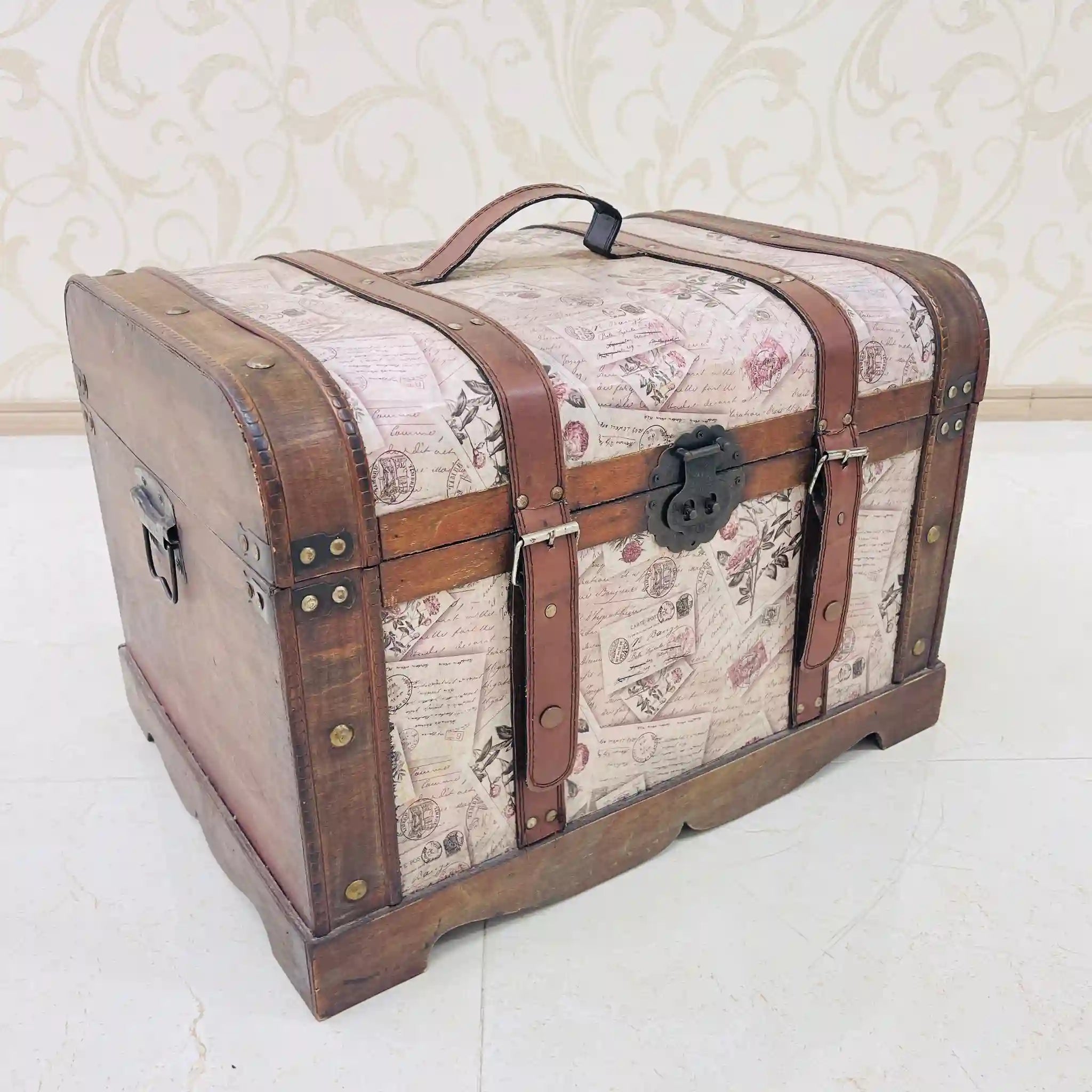 【リユース】 アンティーク調トランクボックス