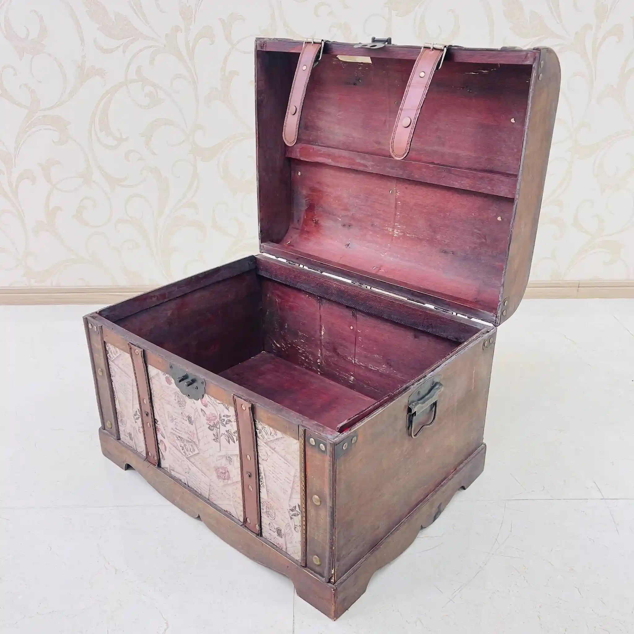 【リユース】 アンティーク調トランクボックス