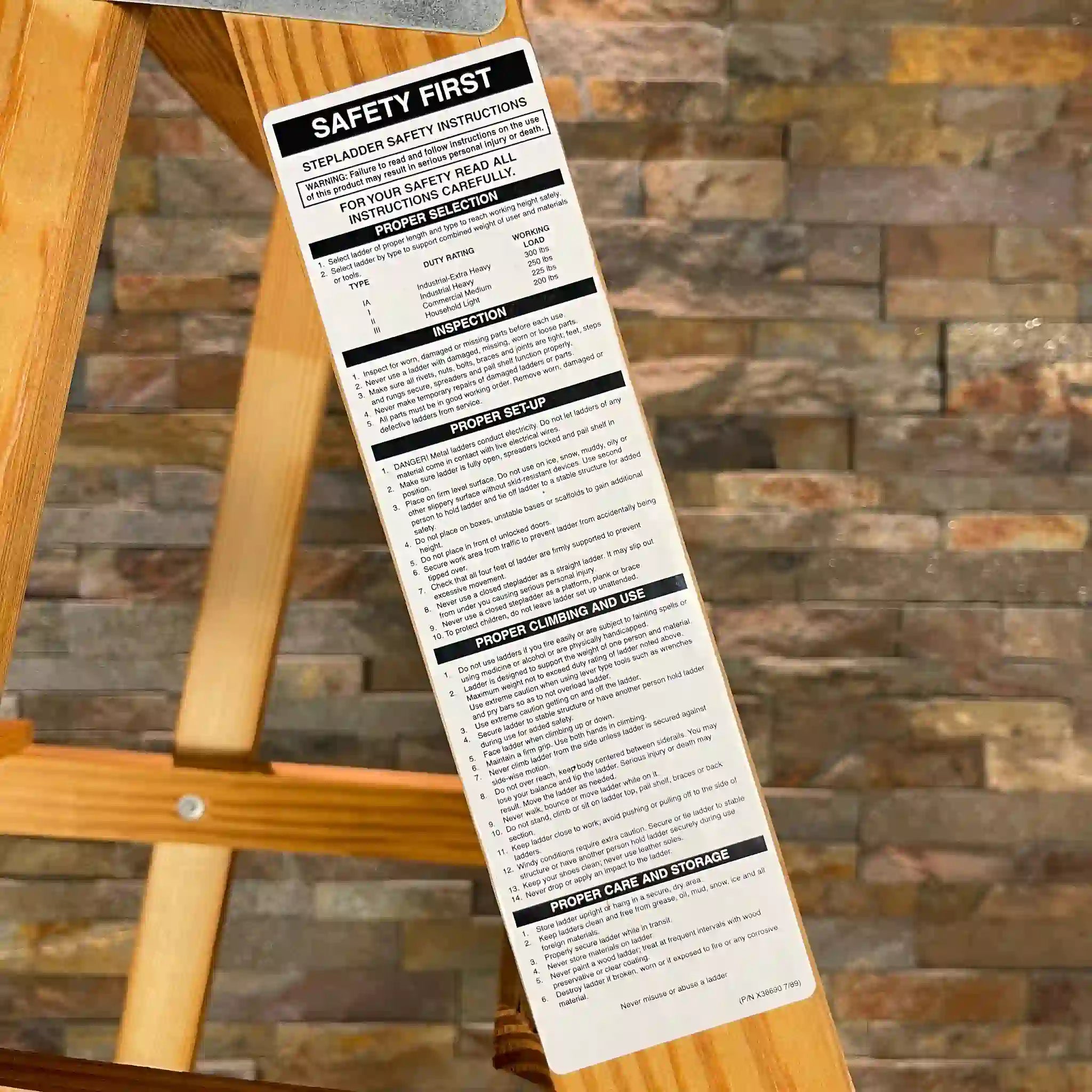 Vintage Michigan Ladder, 6 Steps, Babcock, BW336, Yellow Pine, USA